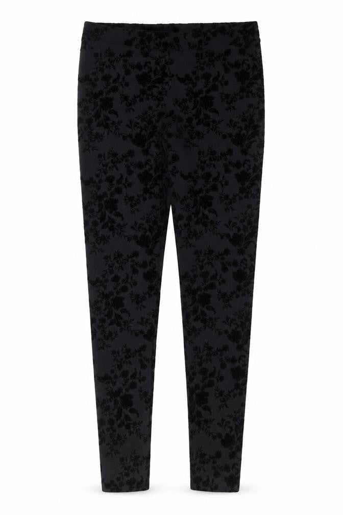 Marks & Spencer Women’s Black Floral Velvet Ankle Leggings Size 10