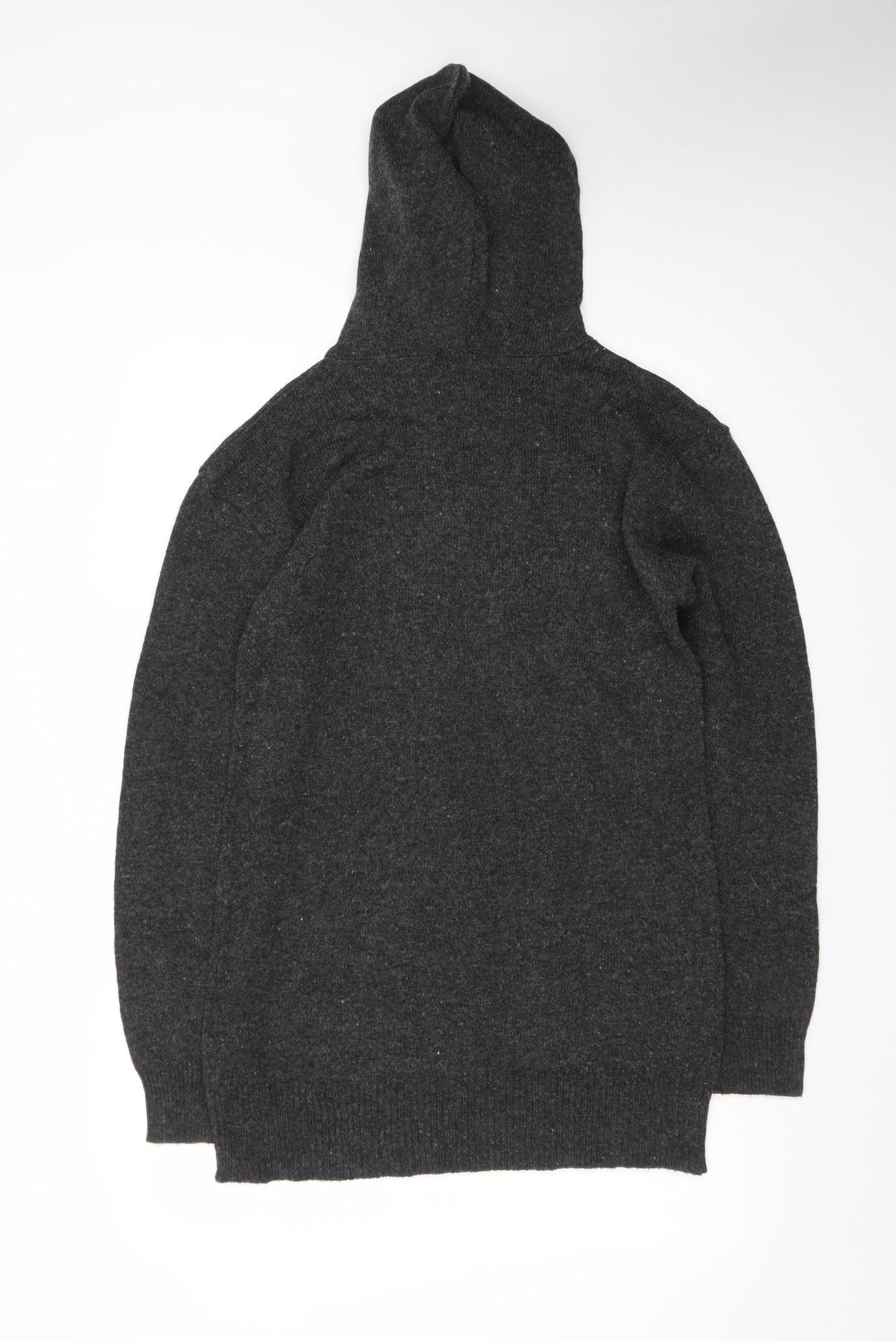New Look Women Grey Hooded Star Knit Jumper Size 14