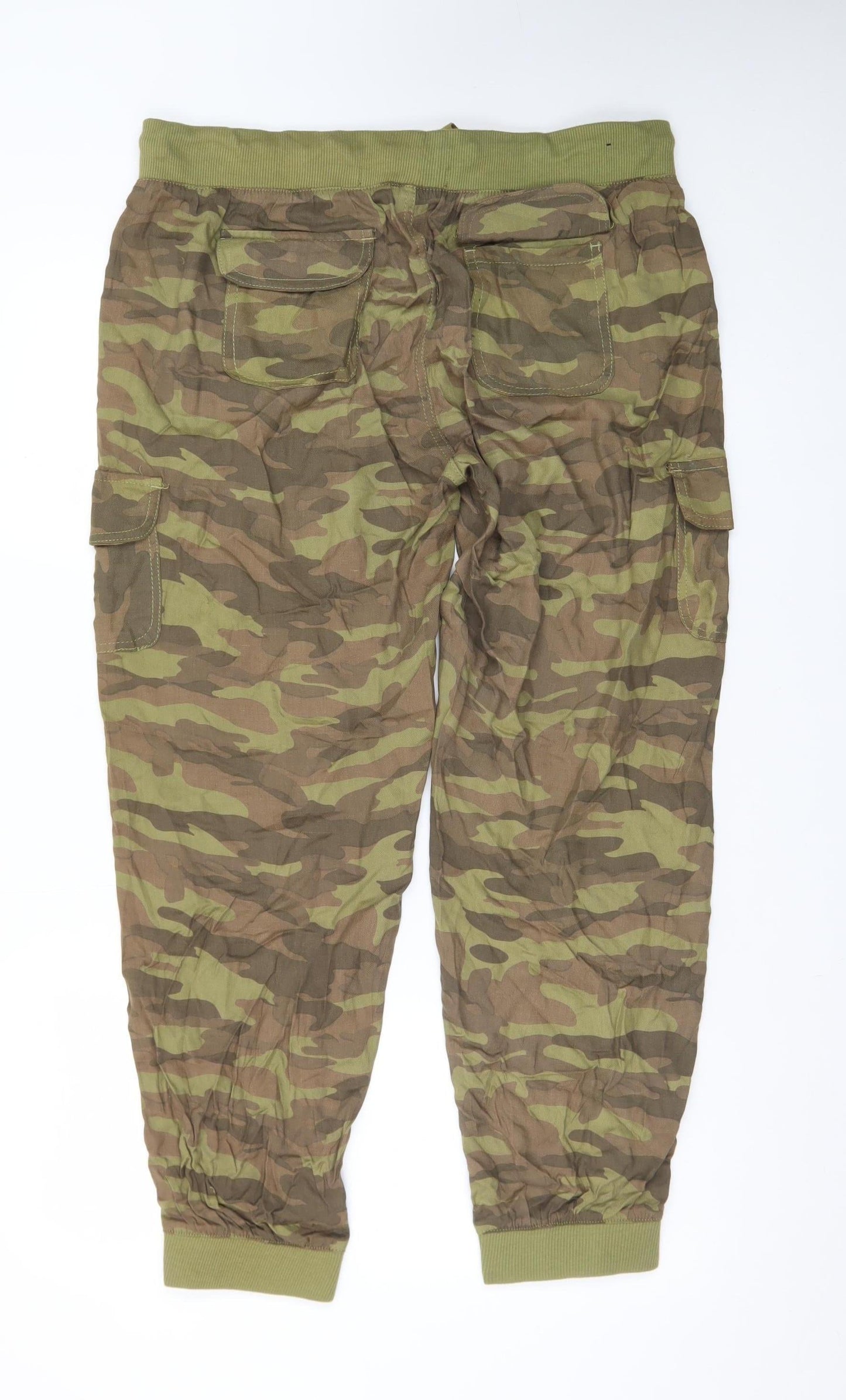 Helium London Men's Green Camouflage Cargo Trousers XL