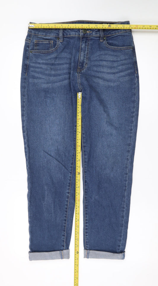 Tu Women’s Blue Relaxed Fit Mid Rise Boyfriend Jeans Size 12