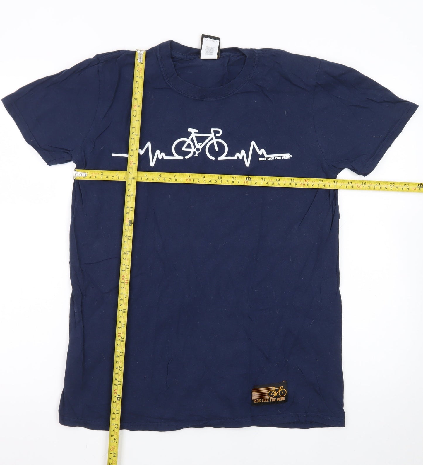 Ride Like The Wind Men's Blue Graphic Cycling T-Shirt Size M