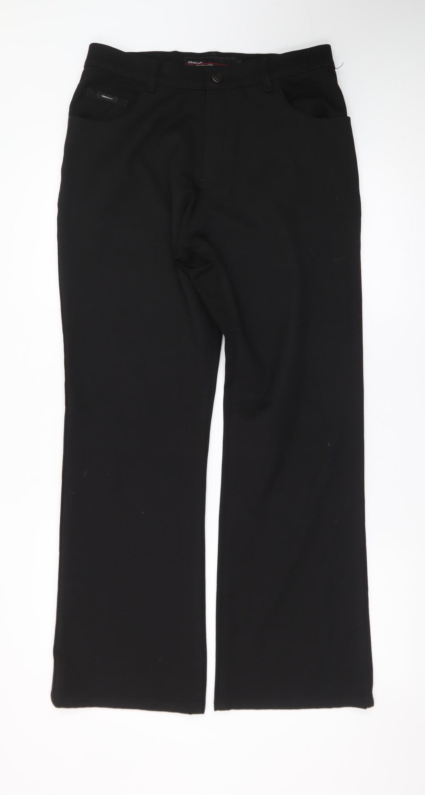 D2@D-Lux Men's Black Regular Fit Straight Jeans 32R