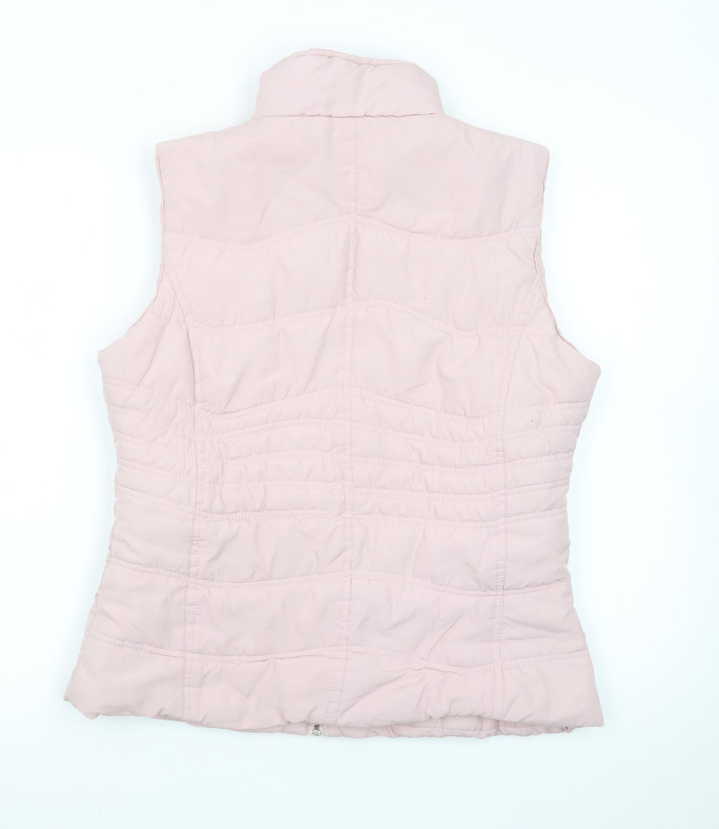 Paul Berman Womens Pink Puffer Waistcoat Size 12 Quilted Zip Lightweight