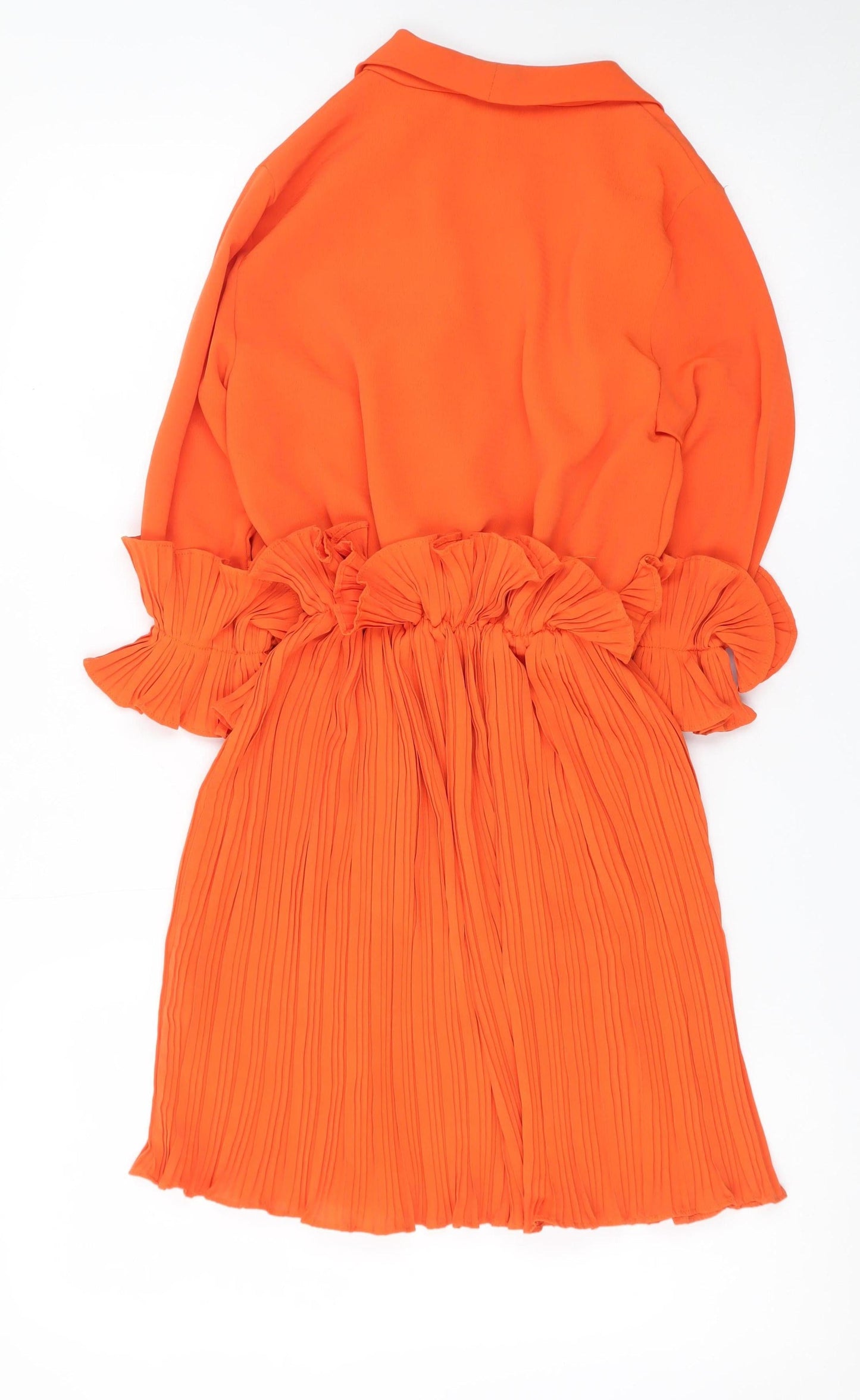 PrettyLittleThing Women’s Orange Wrap Ruffle Party Dress Size 4