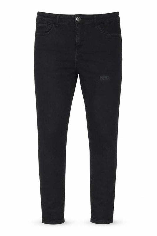 Front view of HERA Men’s Black 34S Slim Fit Skinny Jeans Denim Stretch