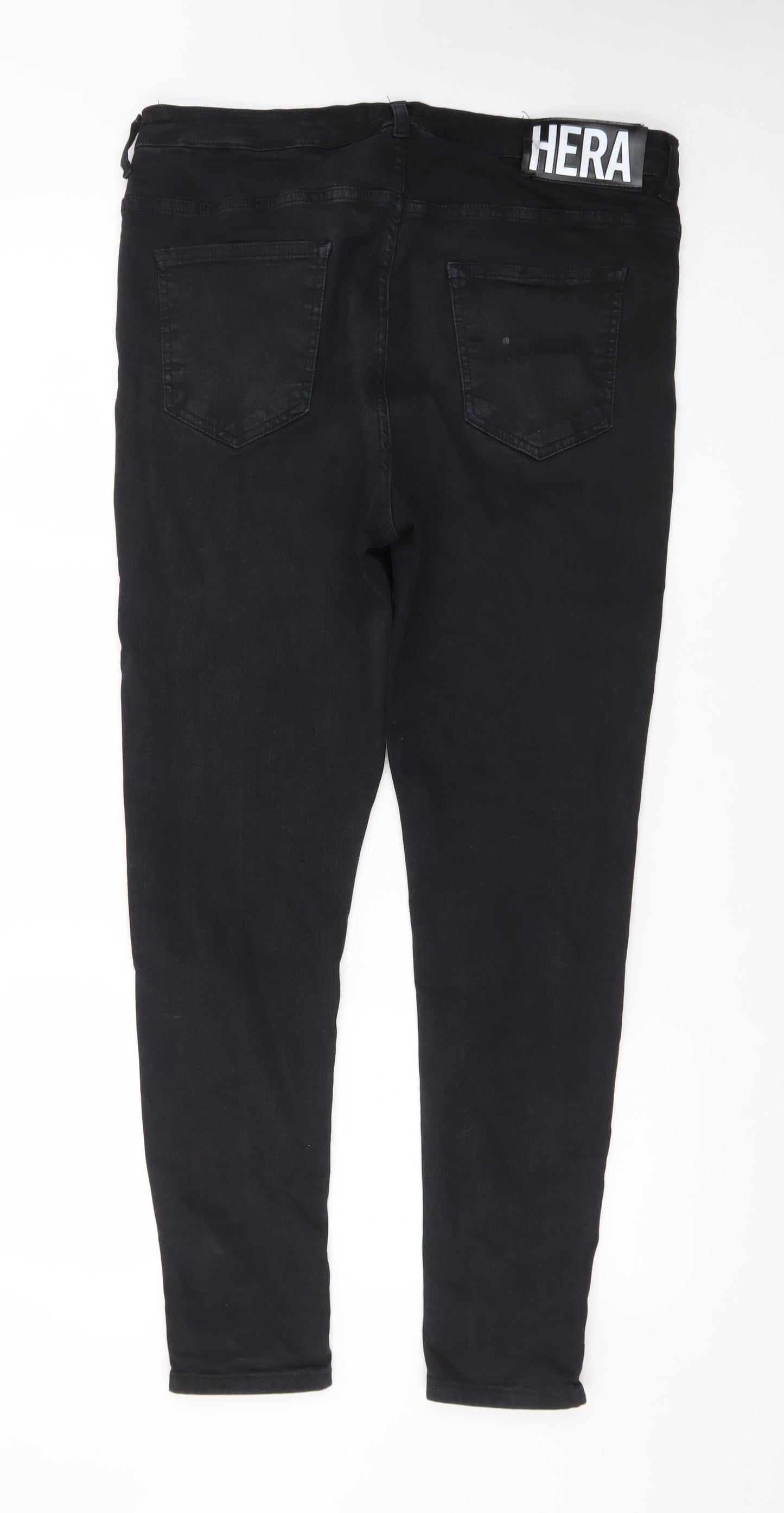 HERA Men’s Black 34S Slim Fit Skinny Jeans Denim Stretch