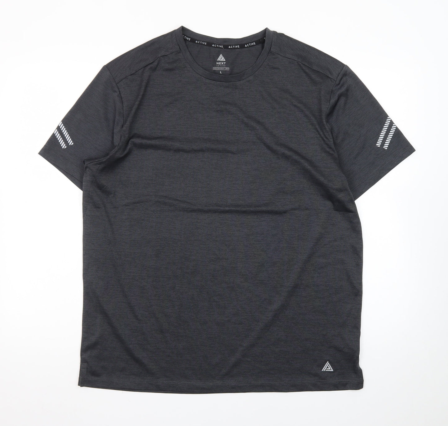 Next Mens Black Athletic Running T-Shirt L Lightweight Reflective