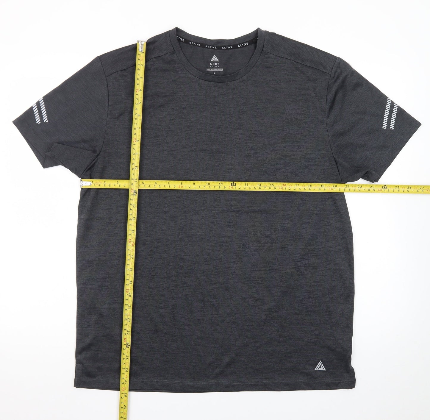 Next Mens Black Athletic Running T-Shirt L Lightweight Reflective