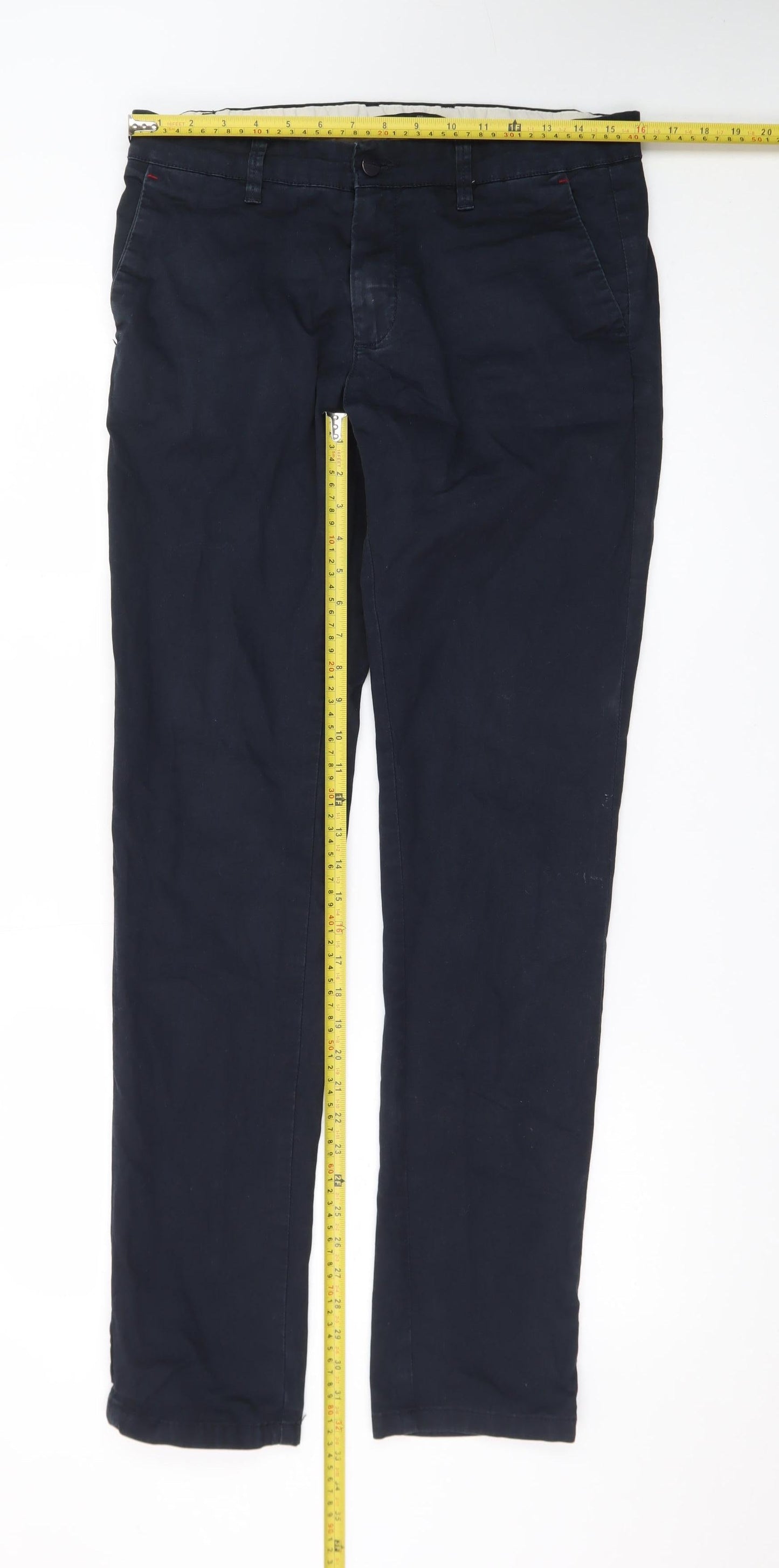 Zara Man Blue Slim Fit Chino Trousers Men's 31W Straight Casual