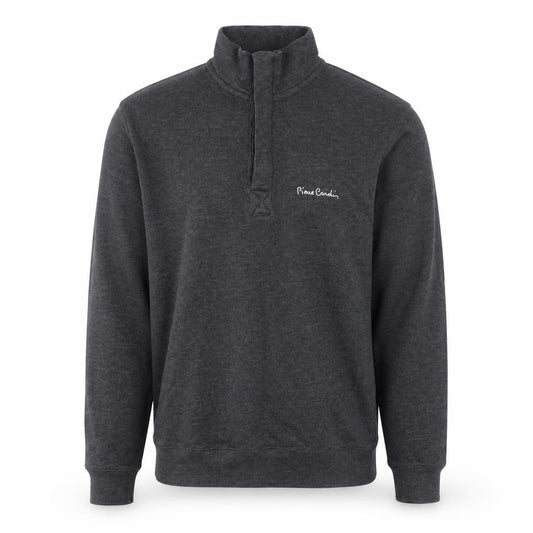 Pierre Cardin Men's Grey 1/4 Zip High Neck Cotton Jumper Size S