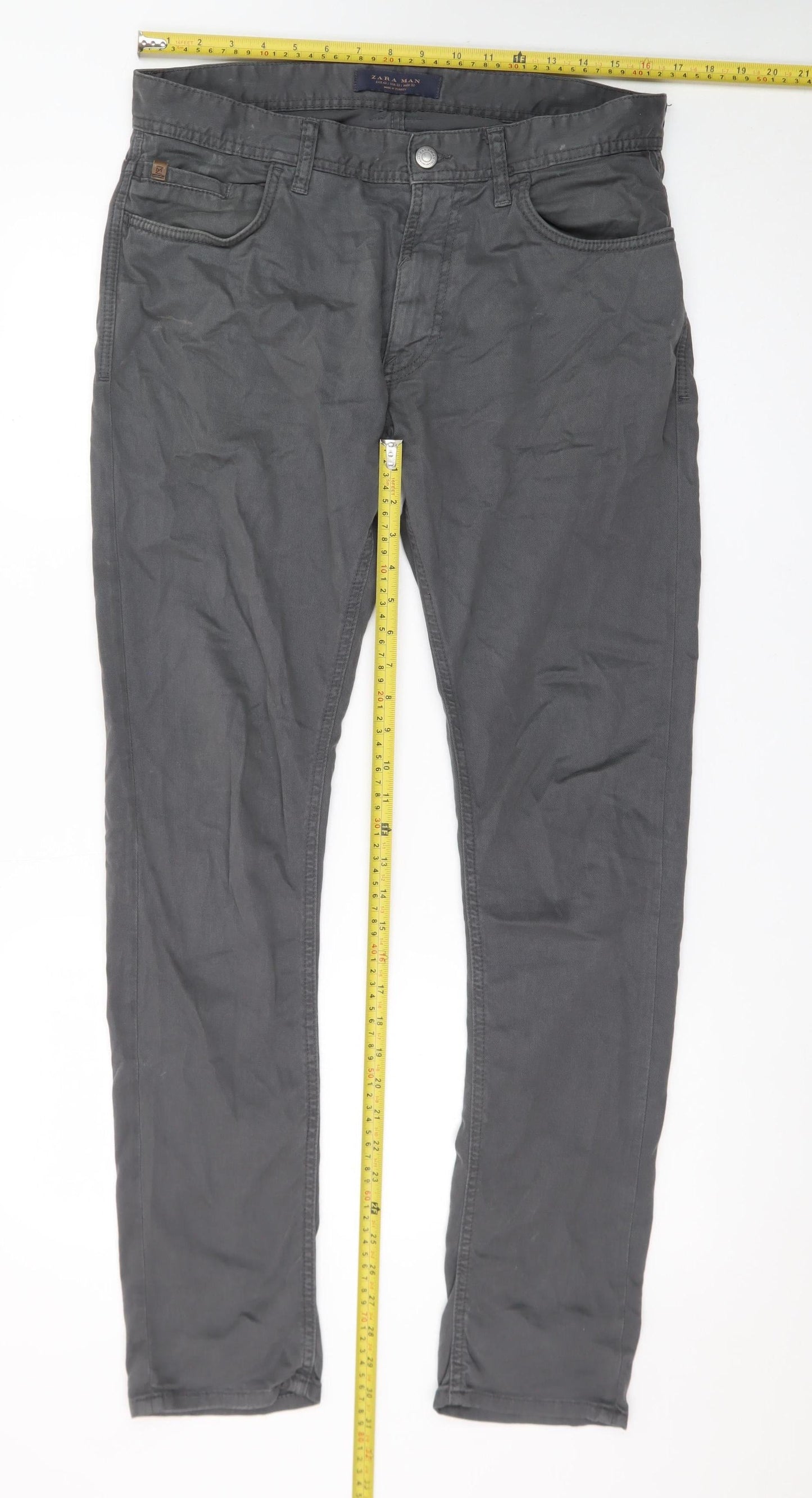 Zara Man Grey Slim Fit Jeans Mens 32in Waist Straight Leg
