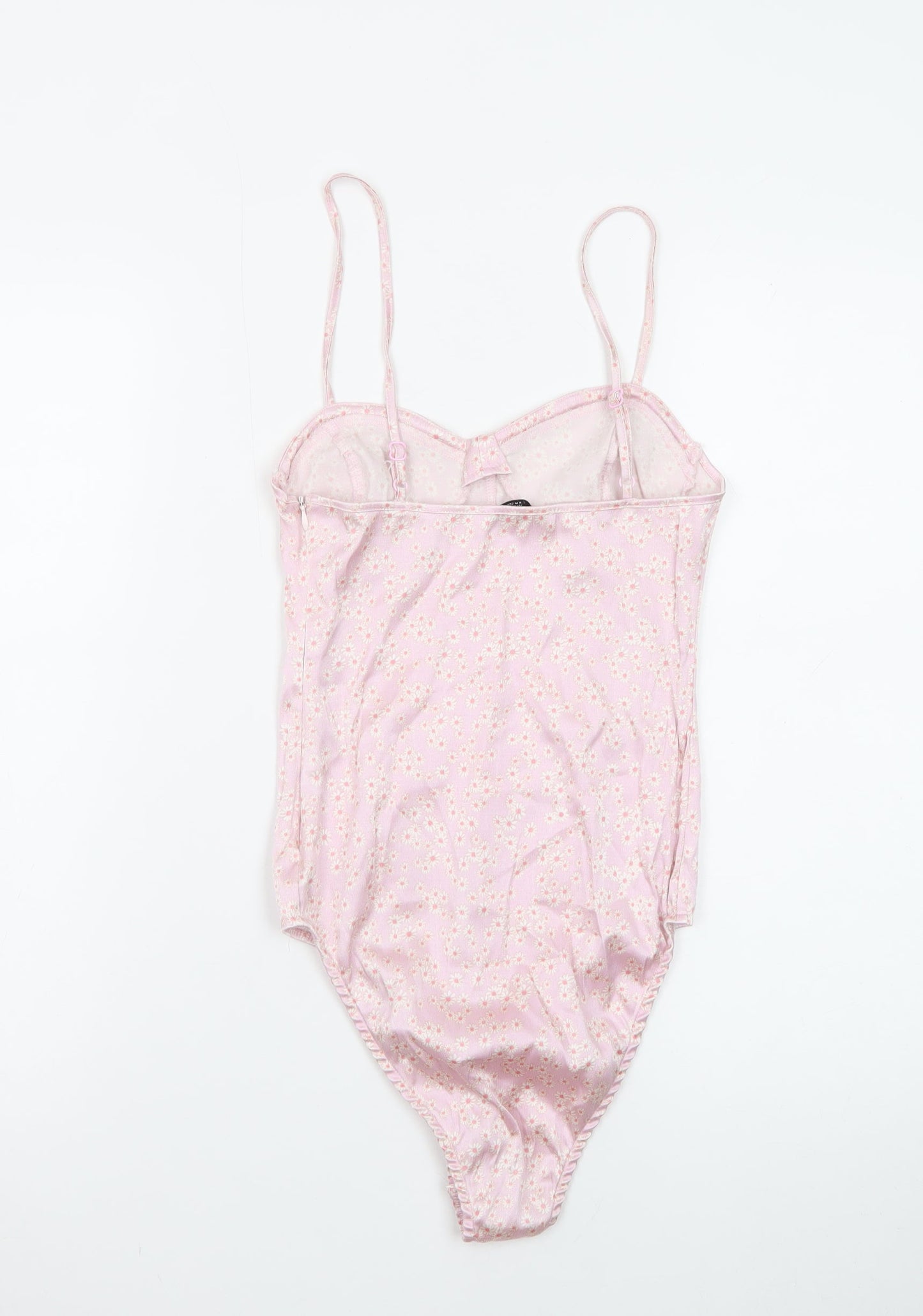 Zara Women Pink Floral Camisole Bodysuit Size 12 Slim Fit