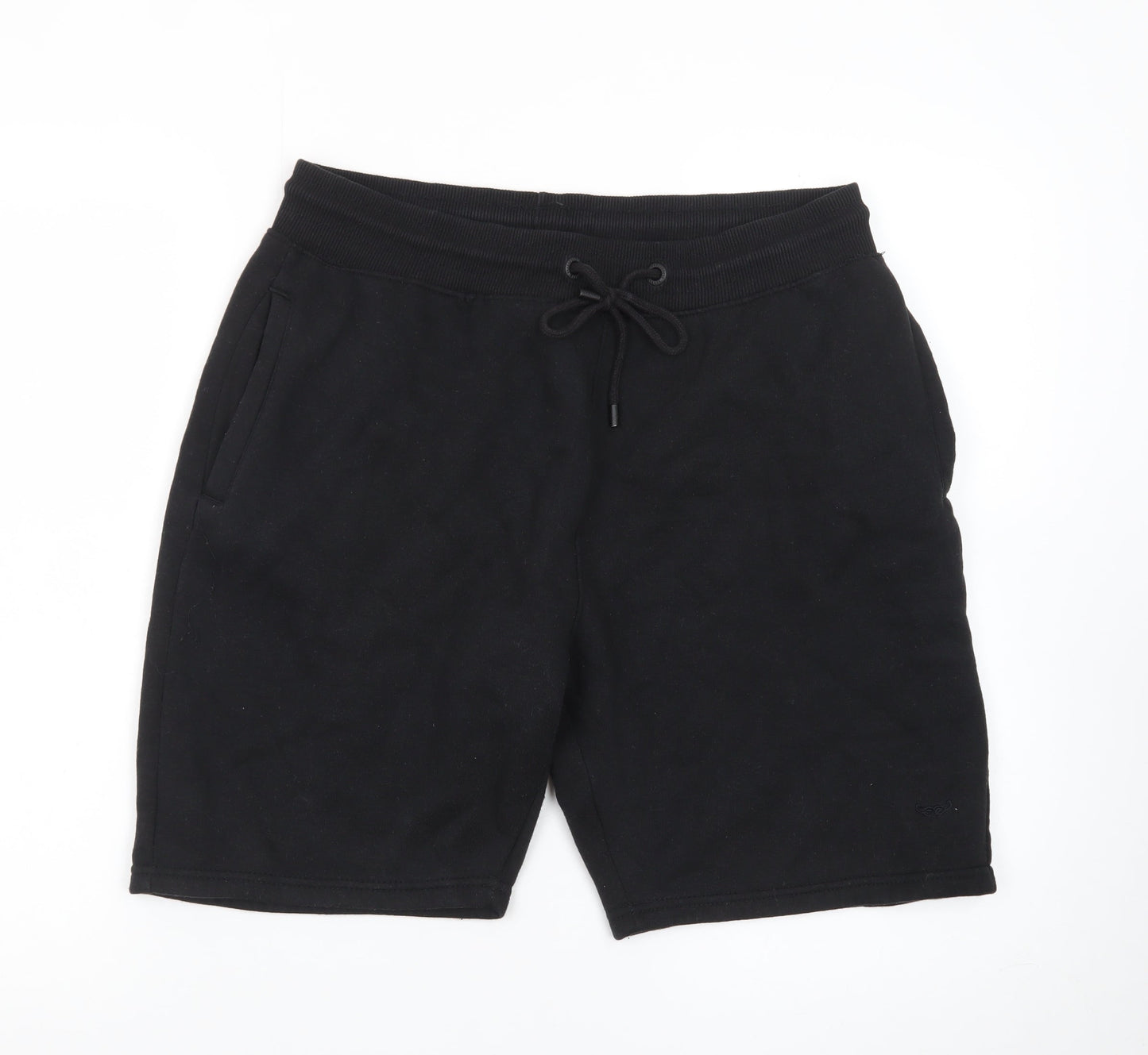 Threadbare Men's Black Sweat Shorts M Elastic Waist Casual