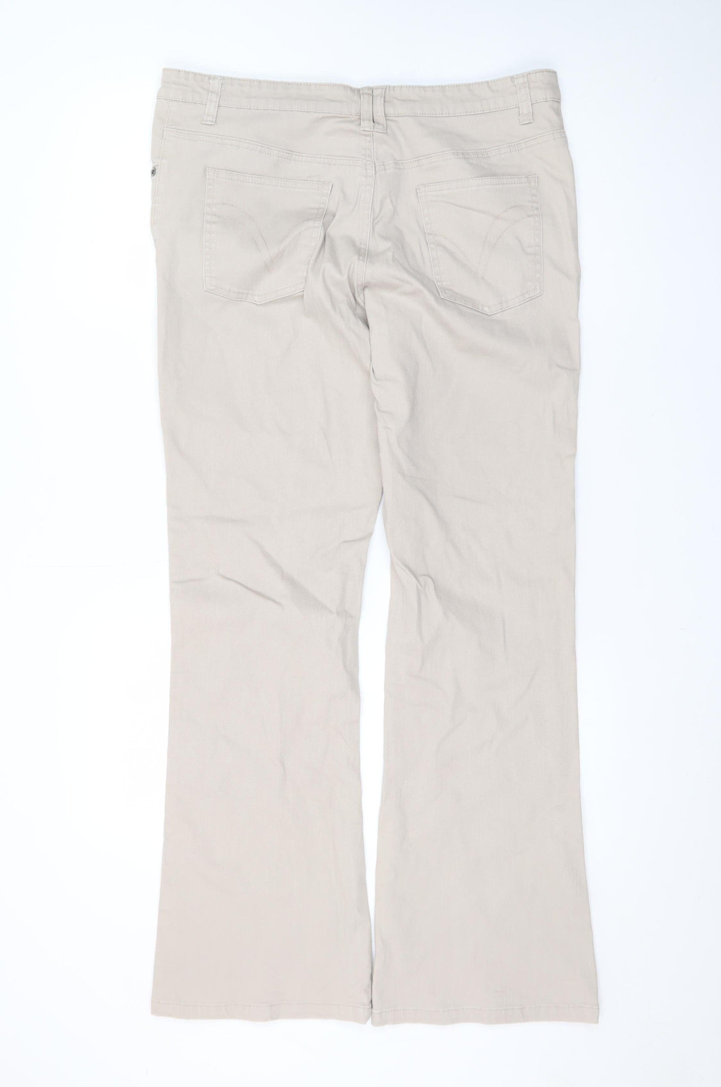 Papaya Women Beige Size 14 Bootcut Stretch Cotton Jeans