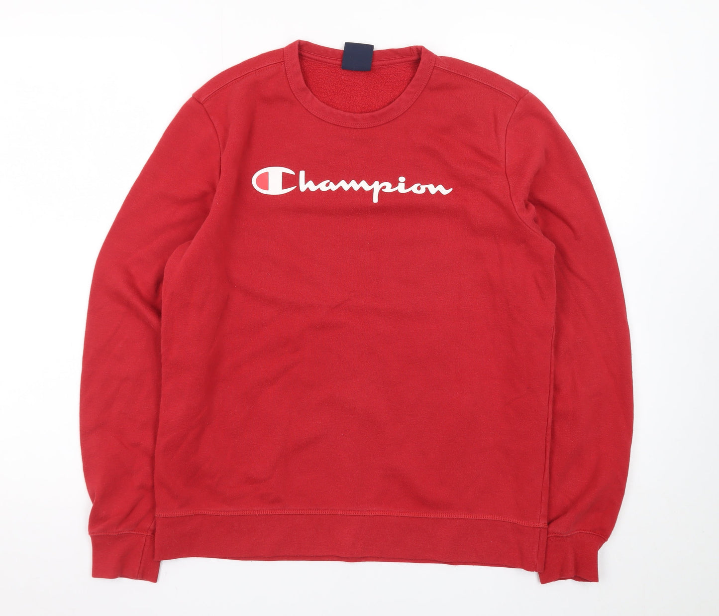 Champion Womens Red Crew Neck Pullover Sweatshirt Size L Classic Fit