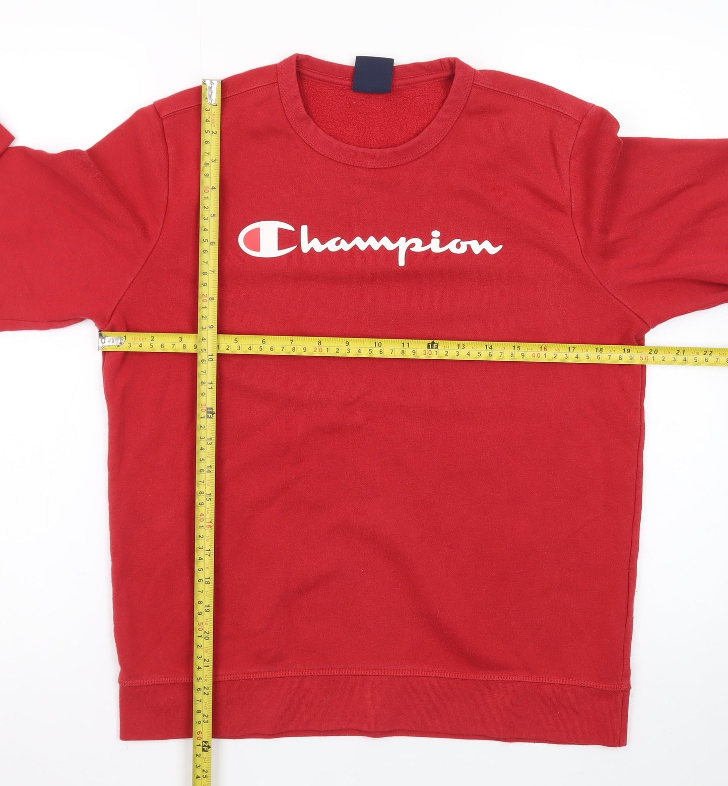 Champion Womens Red Crew Neck Pullover Sweatshirt Size L Classic Fit
