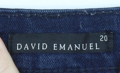David Emanuel Women's Blue Size 20 Straight Leg Stretch Jeans