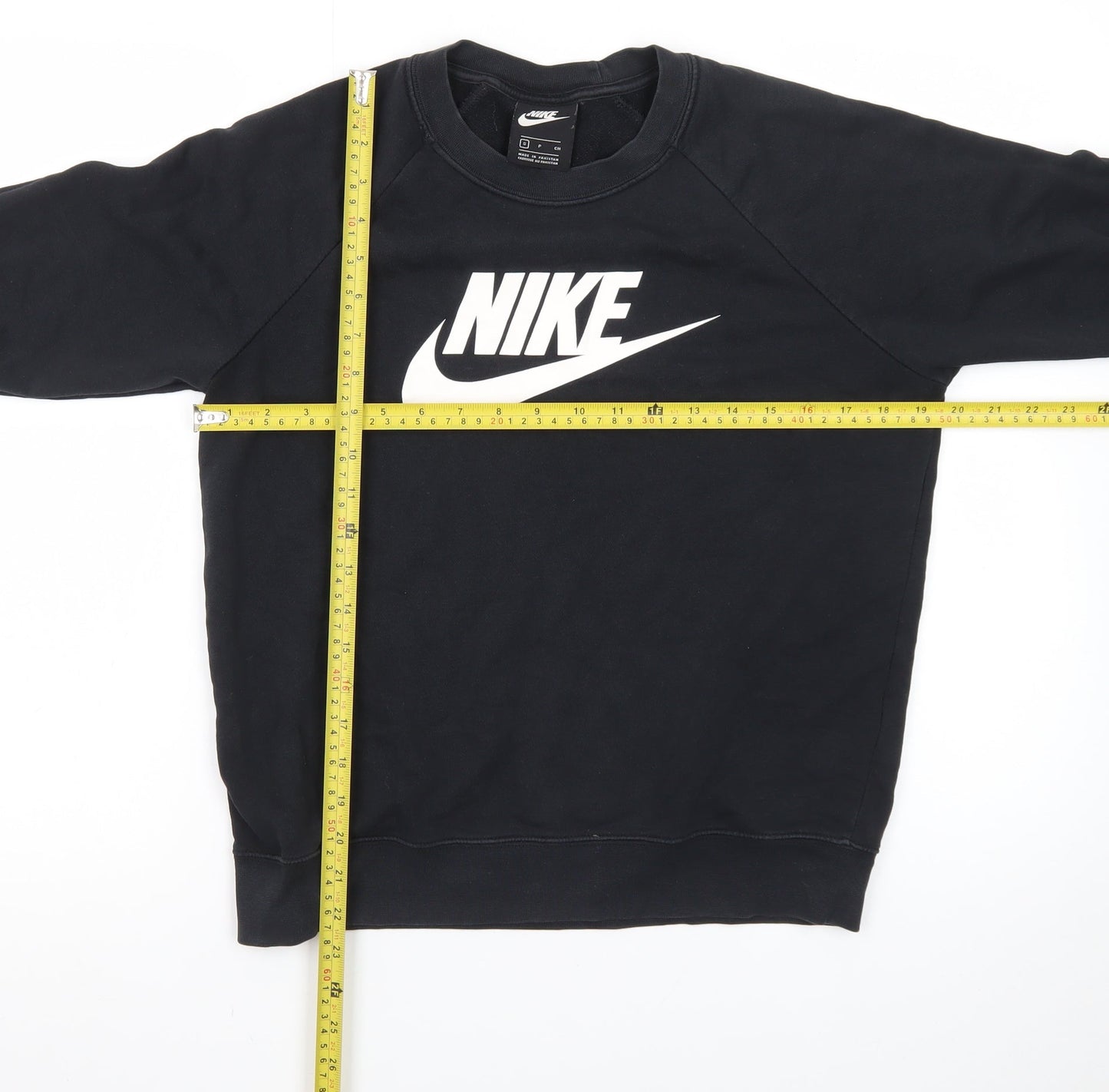 Nike Men's Black Small Crew Neck Pullover Sweatshirt Regular Fit