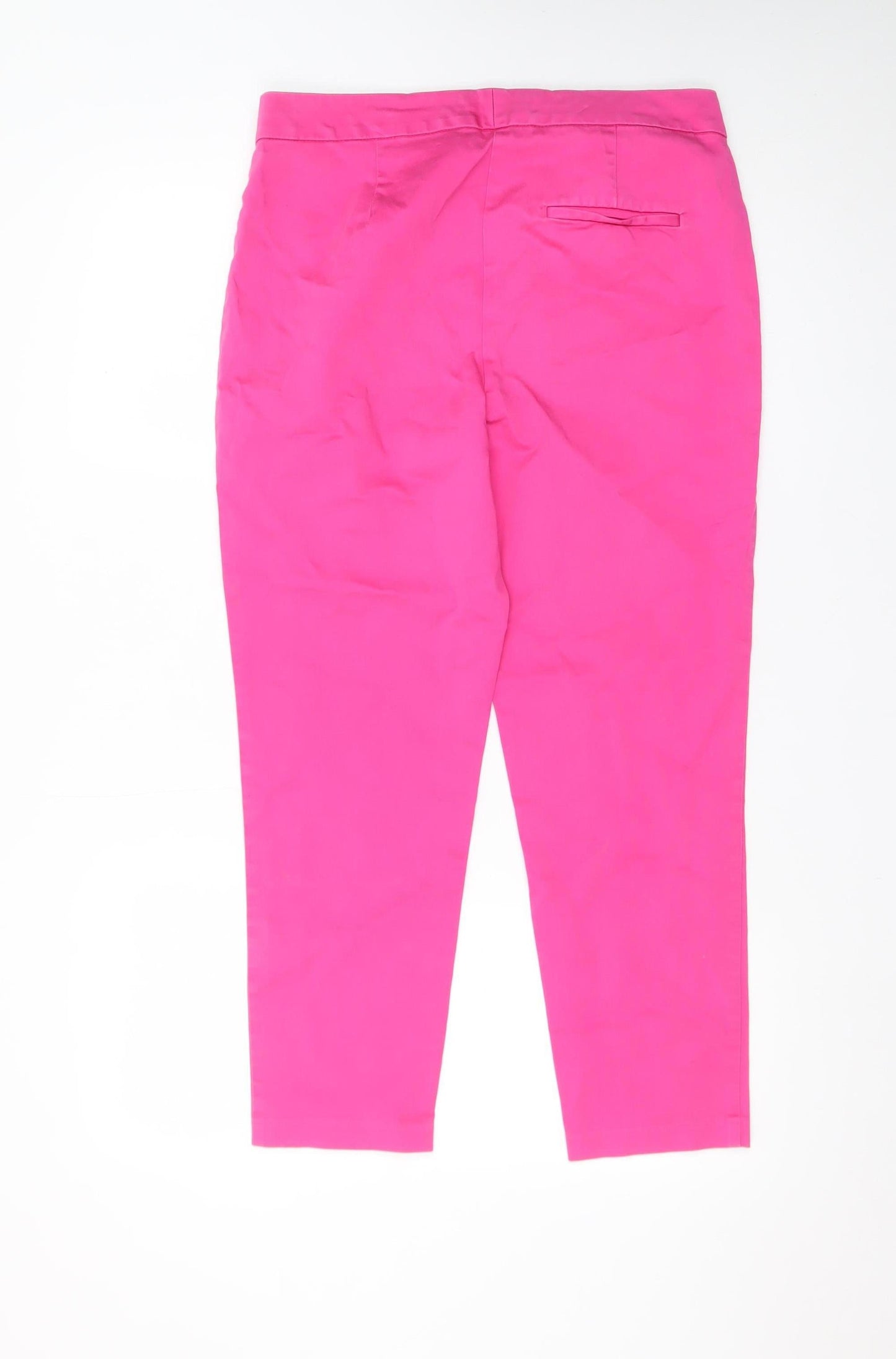 Marks and Spencer Women’s Pink Ankle Trousers Size 12 Cotton Stretch