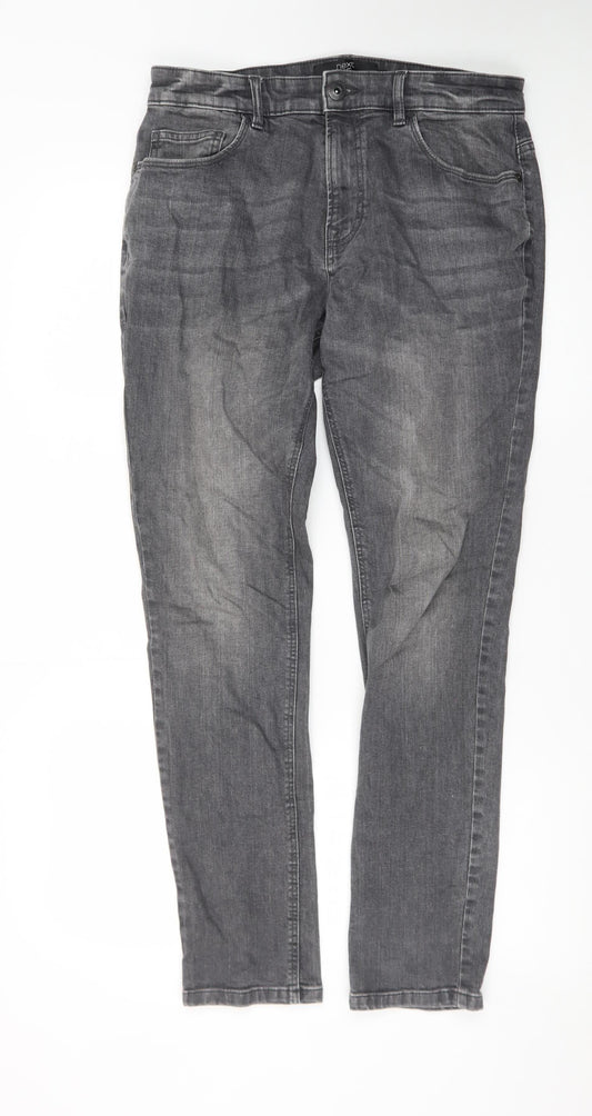 Next Men's Grey Regular Fit Stretch Denim Jeans Size 32W 31L