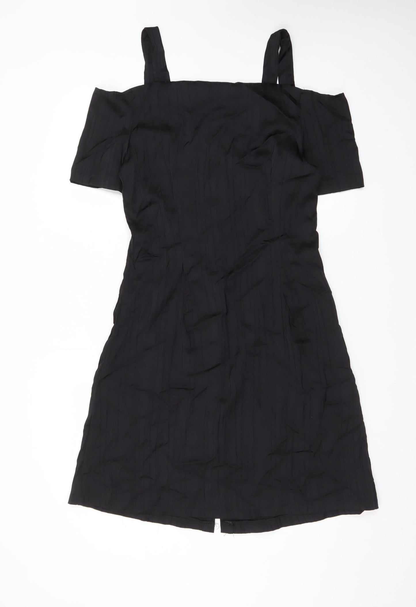REAL FORM London Women's Black Size 14 Cold Shoulder A-Line Dress
