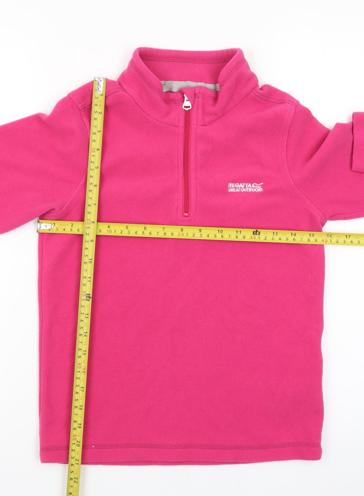 Regatta Girls Pink Fleece Half Zip Pullover Sweatshirt 11-12 Years