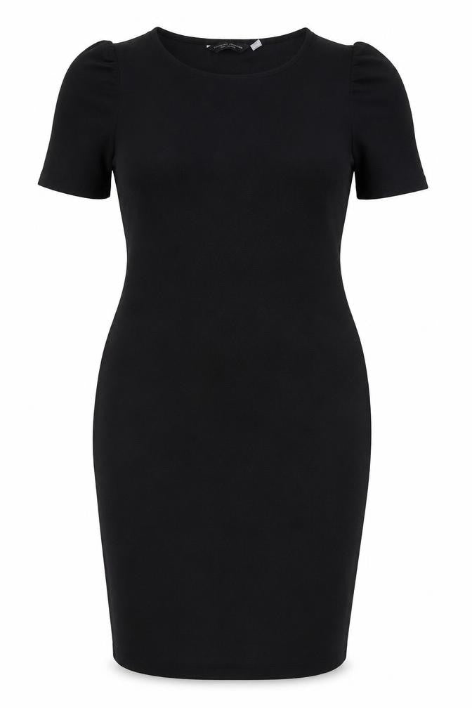 Front view of Dorothy Perkins Women's Black, size 12, Bodycon Knee Length Dress