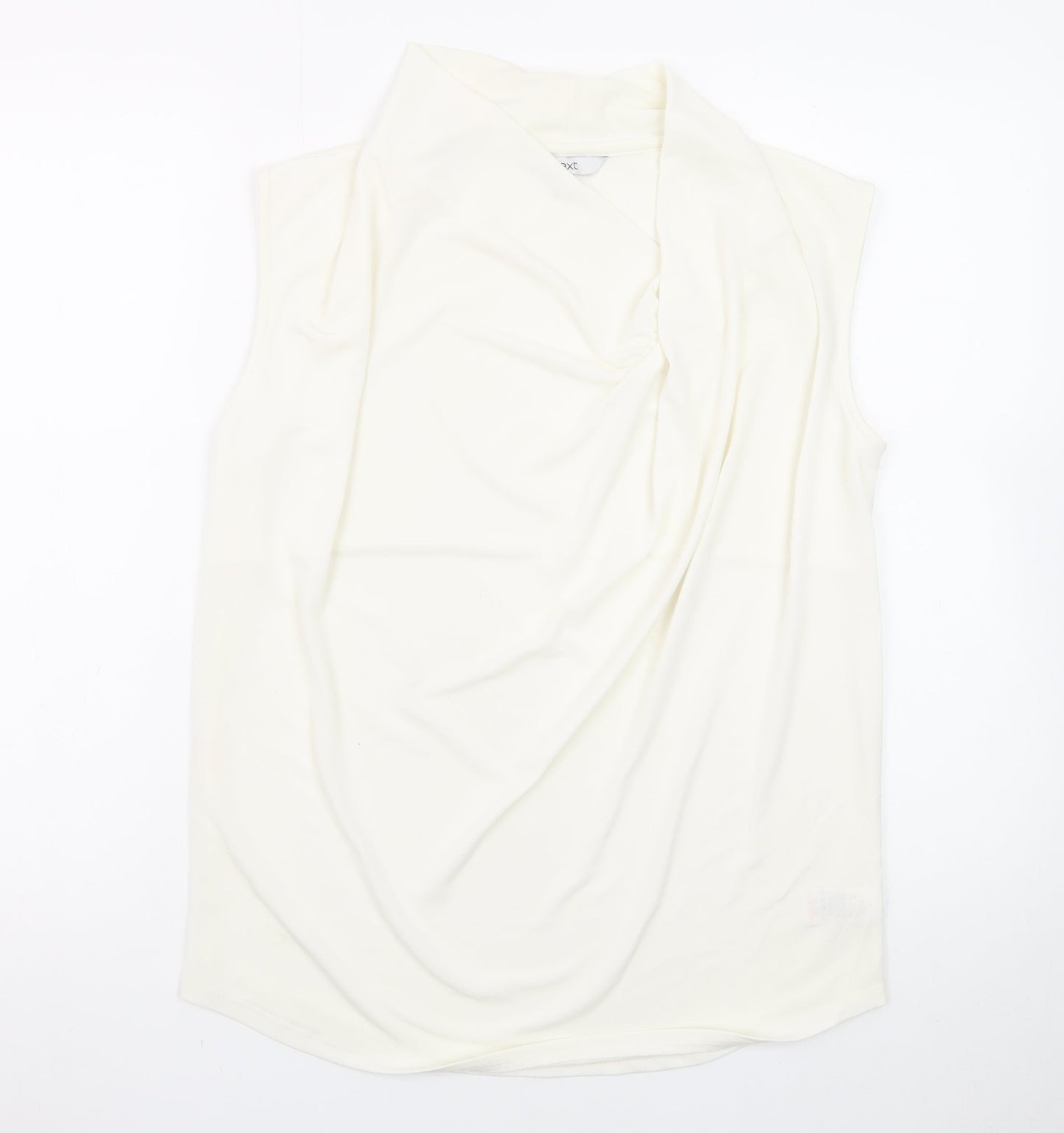 Next Women Ivory Sleeveless Cowl Neck Blouse UK 10 Polyester