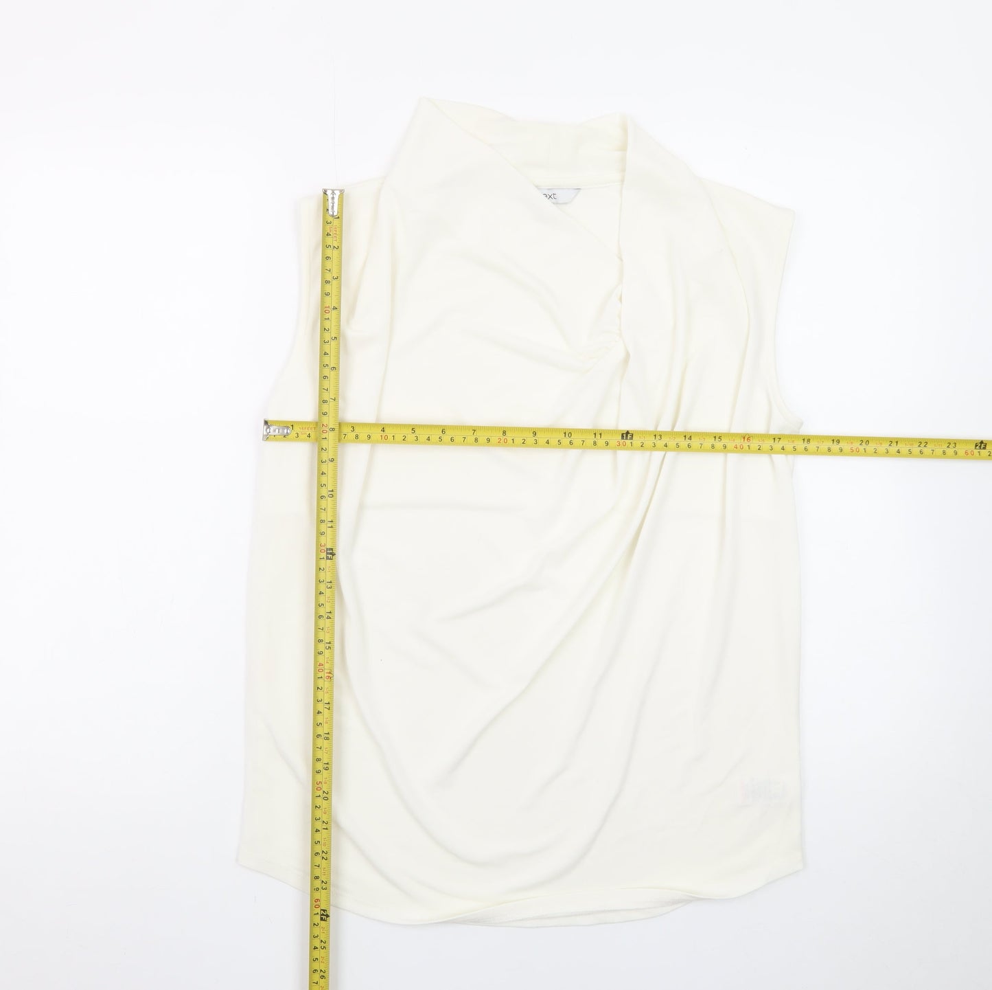 Next Women Ivory Sleeveless Cowl Neck Blouse UK 10 Polyester