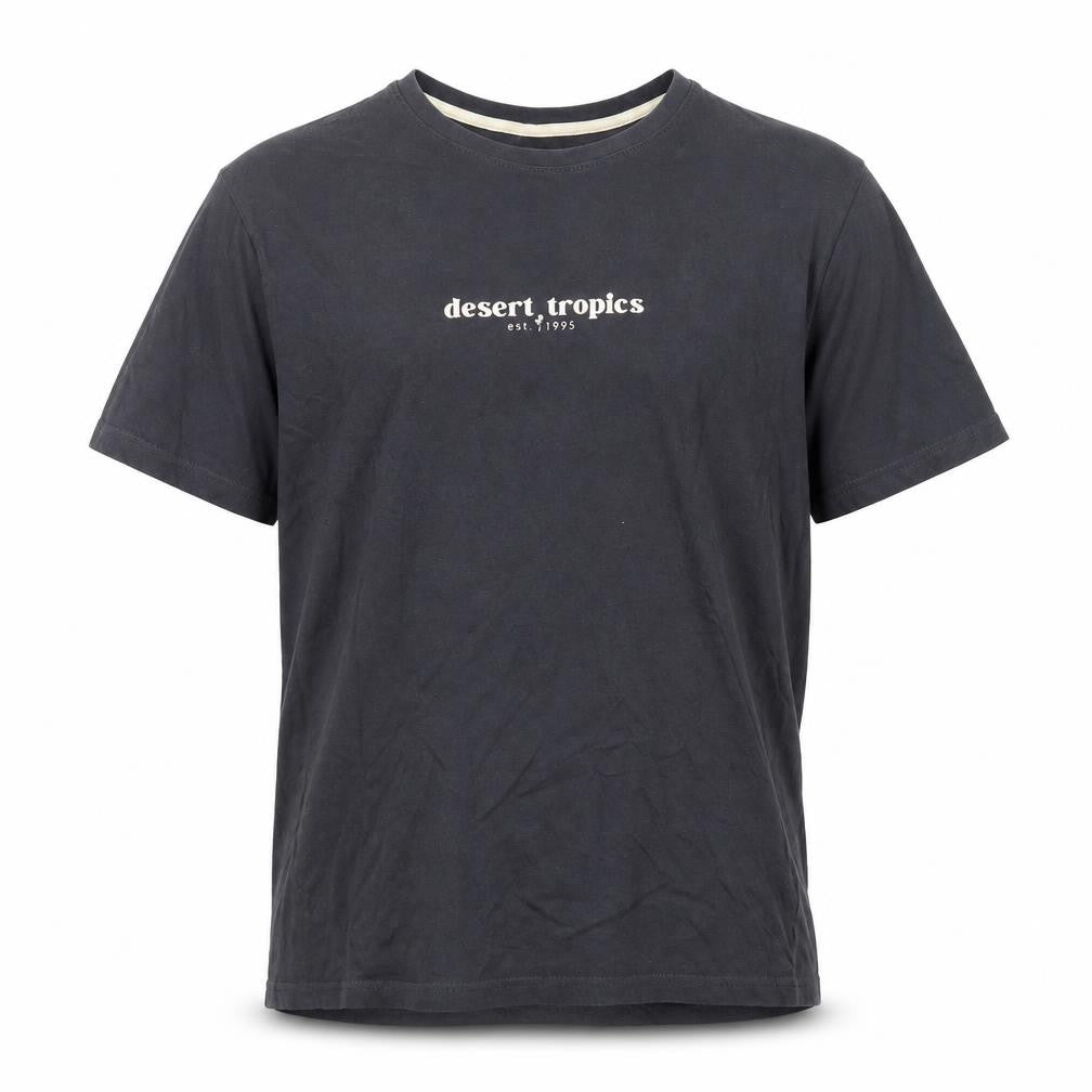 Desert Tropics Mens Black Cotton Crew Neck T-Shirt Size L