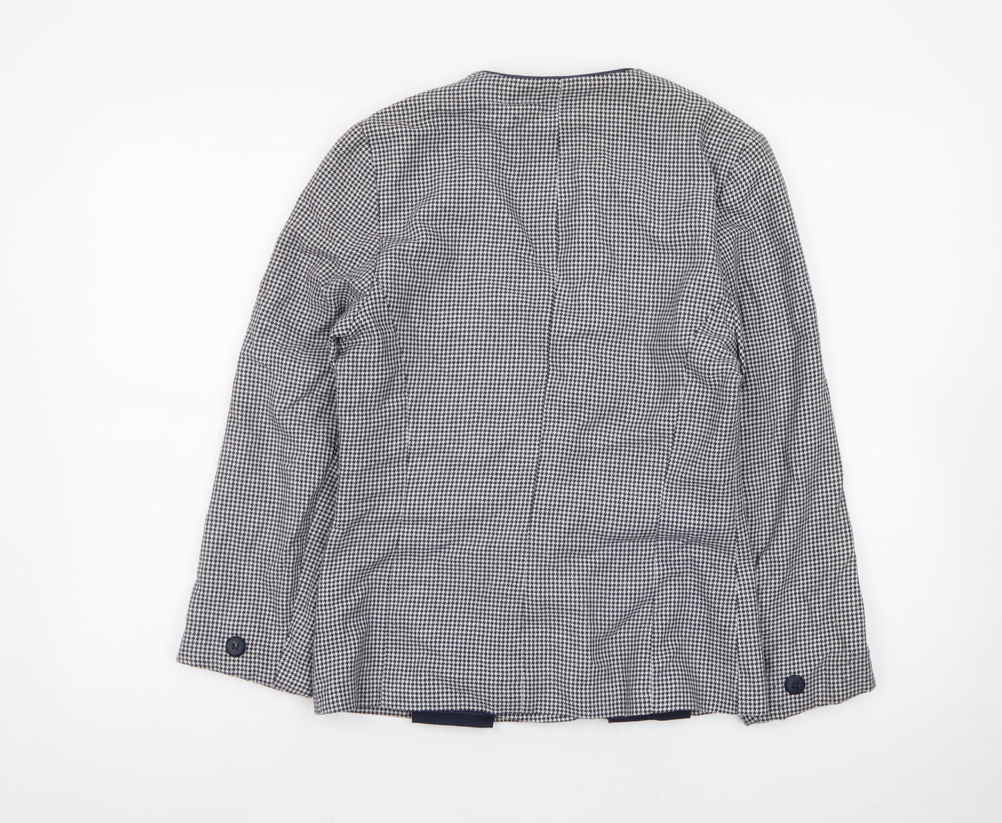 C&A Canda Womens Black & White Houndstooth Blazer Size 10 Single Breasted