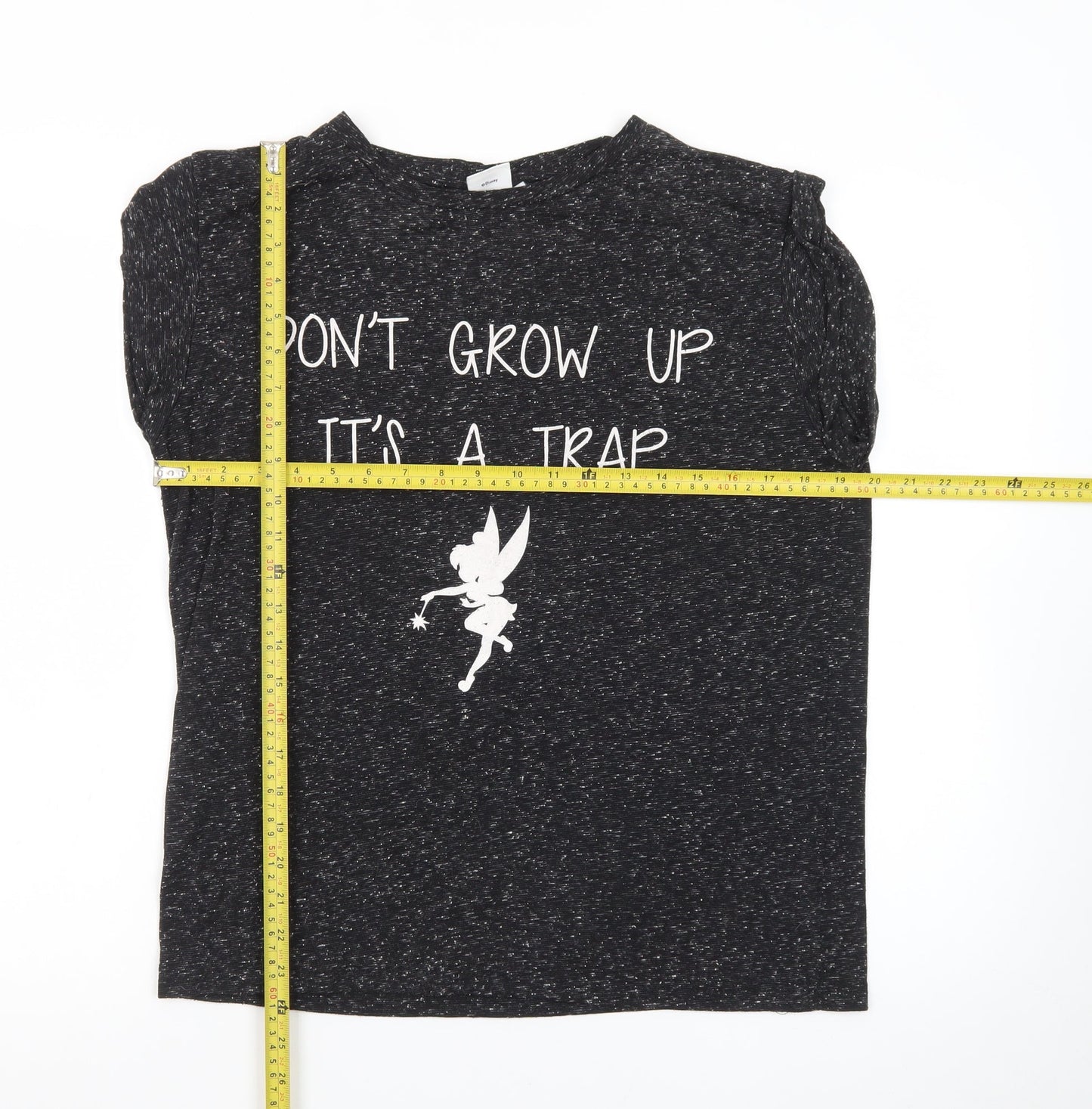 Disney Women's Black Size 14 Fairy Quote Sleeveless T-Shirt
