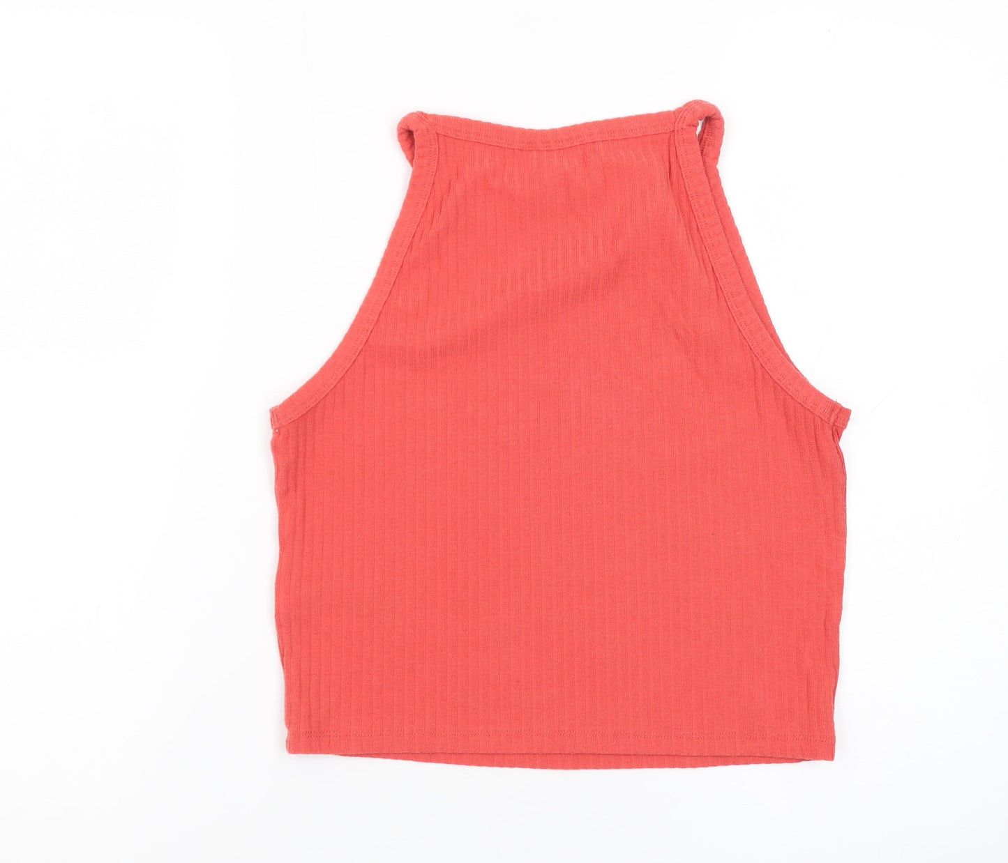 ONLY Womens Red Cropped Halter Tank Top Size L