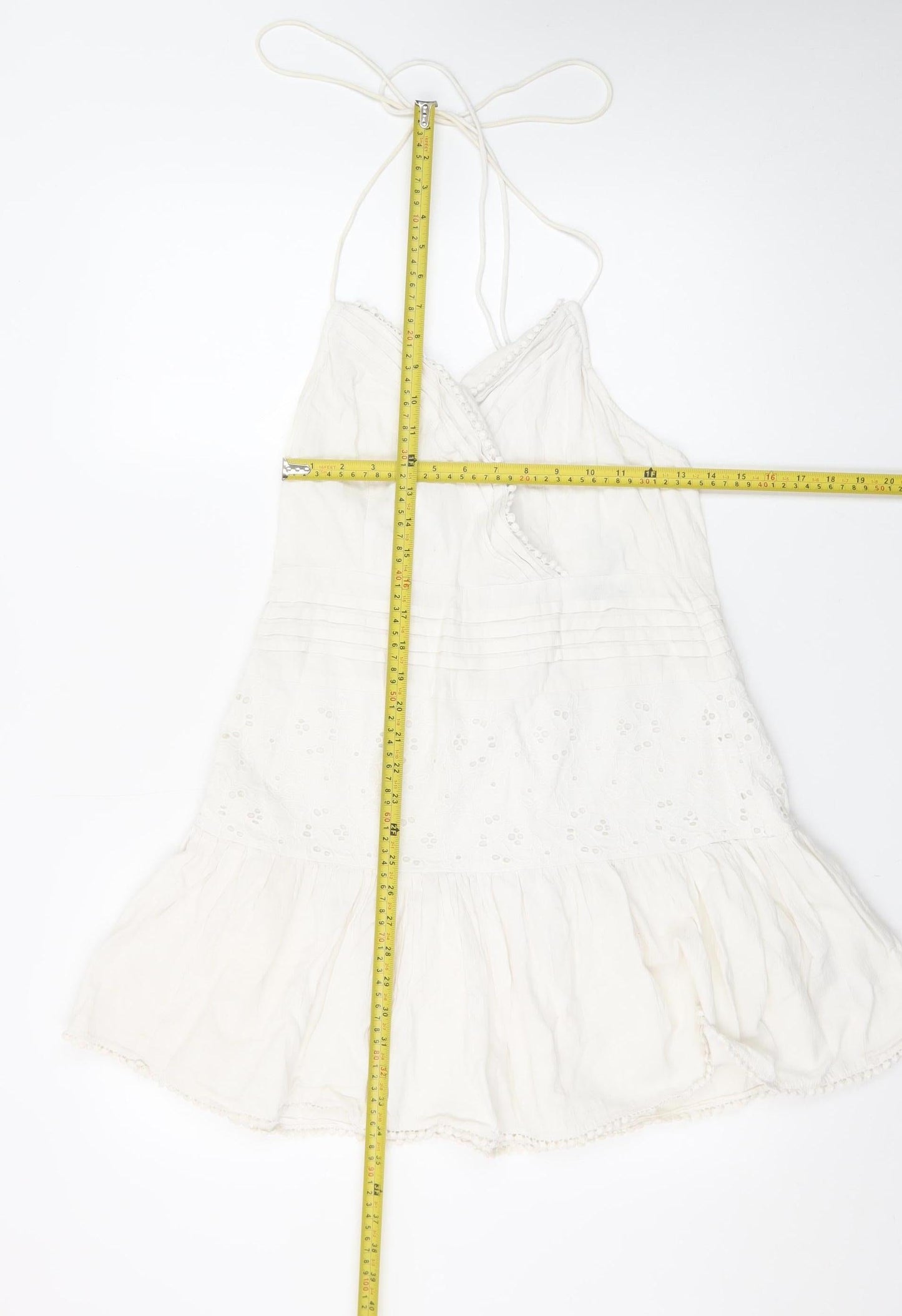 ASOS Women’s White Cotton Linen Slip Dress Size 12 Summer Casual