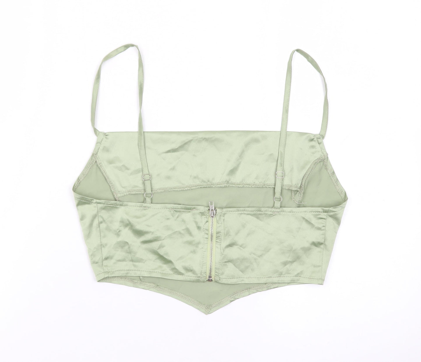 PrettyLittleThing Women’s Green Satin Camisole Top UK 10