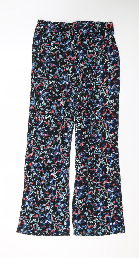 Anna Rose Women's Multicoloured Floral Jersey Trousers Size 12