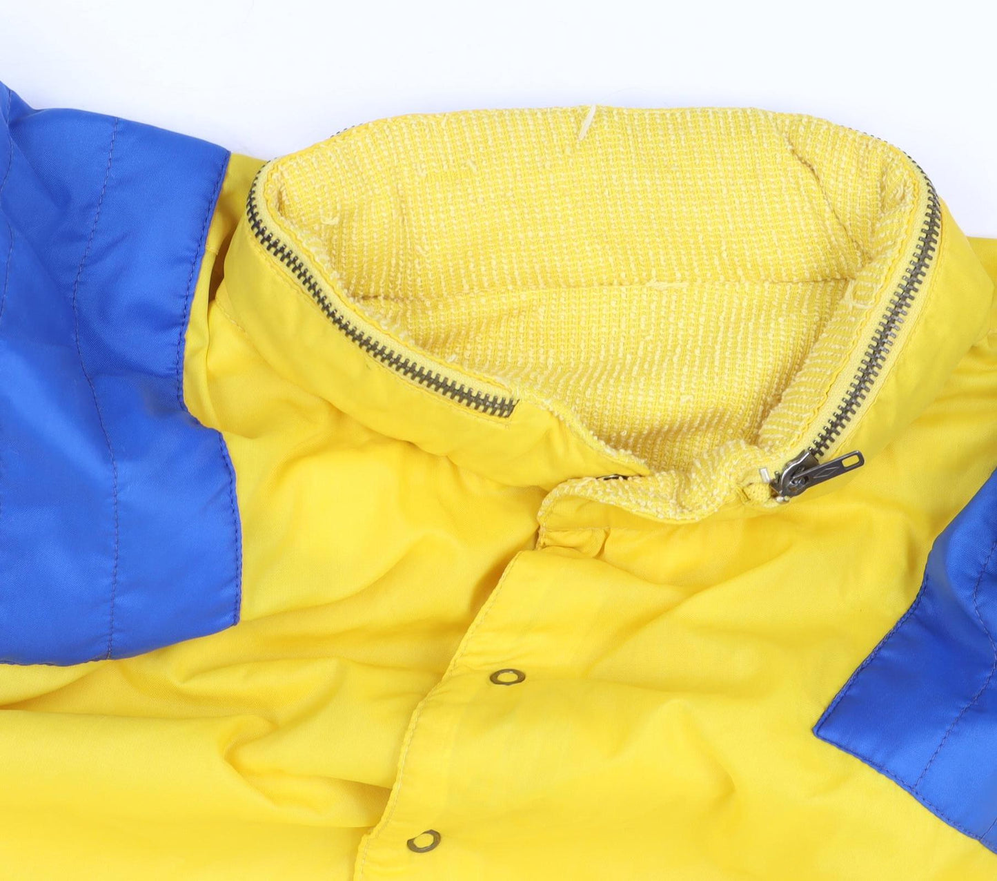 Sportman Men's Yellow Retro Bomber Jacket Size 50 Full Zip Stand-Up Collar
