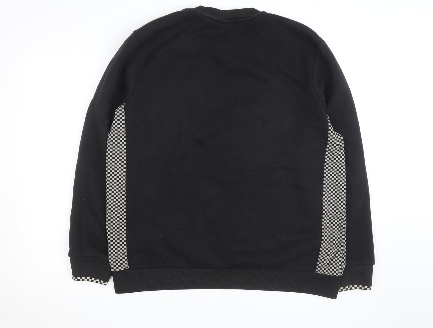 River Island Men's Black Check Panel Sweatshirt XL Pullover