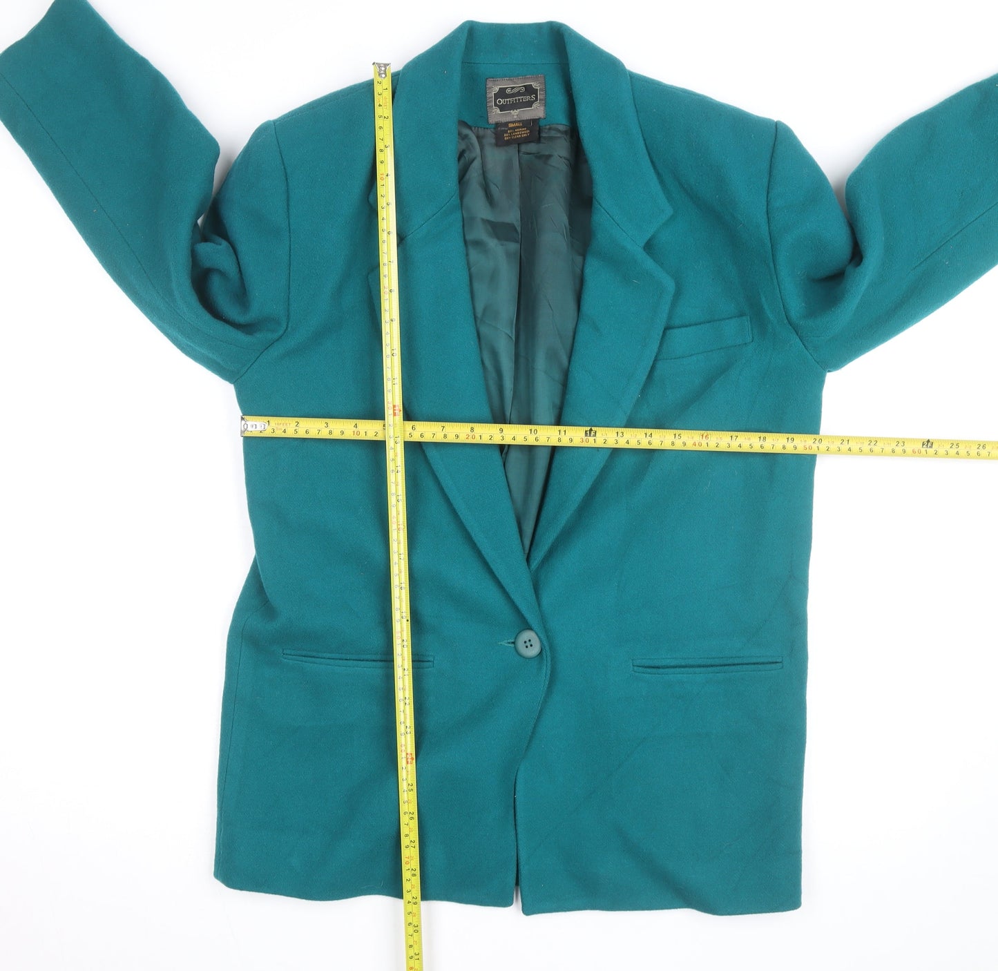 Outfitters Men's Green Wool Blend Blazer Small Classic Formal Jacket