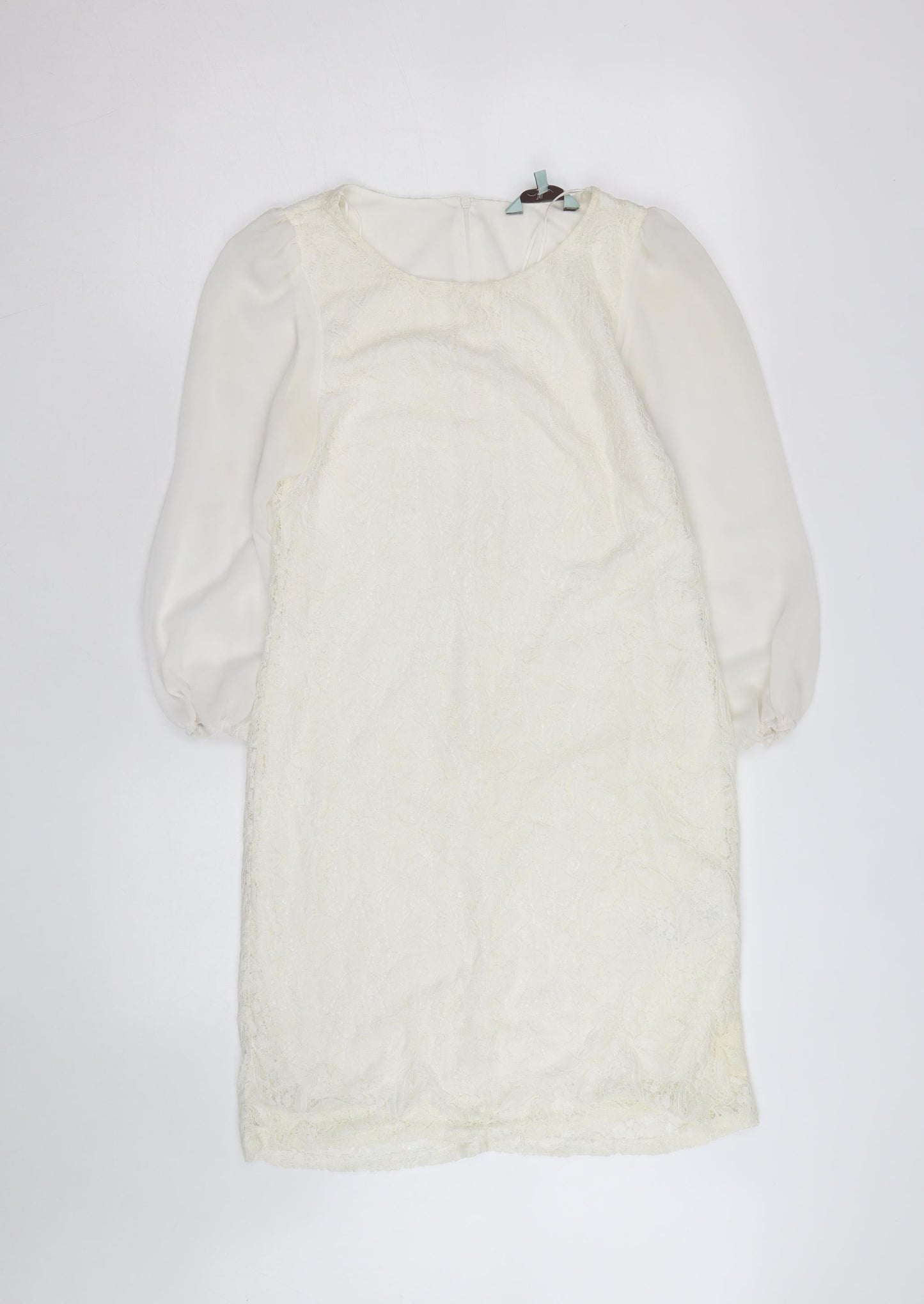 ASOS Tall Women’s Ivory Lace Tunic Blouse Size 10 Long Sleeve