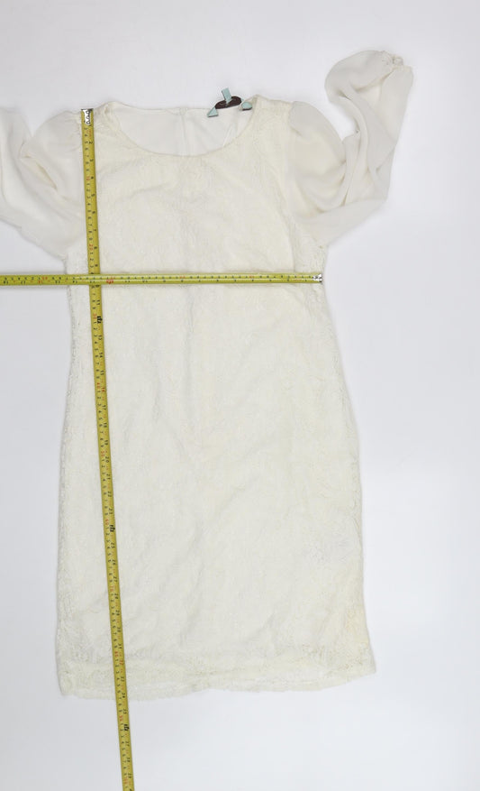 ASOS Tall Women’s Ivory Lace Tunic Blouse Size 10 Long Sleeve