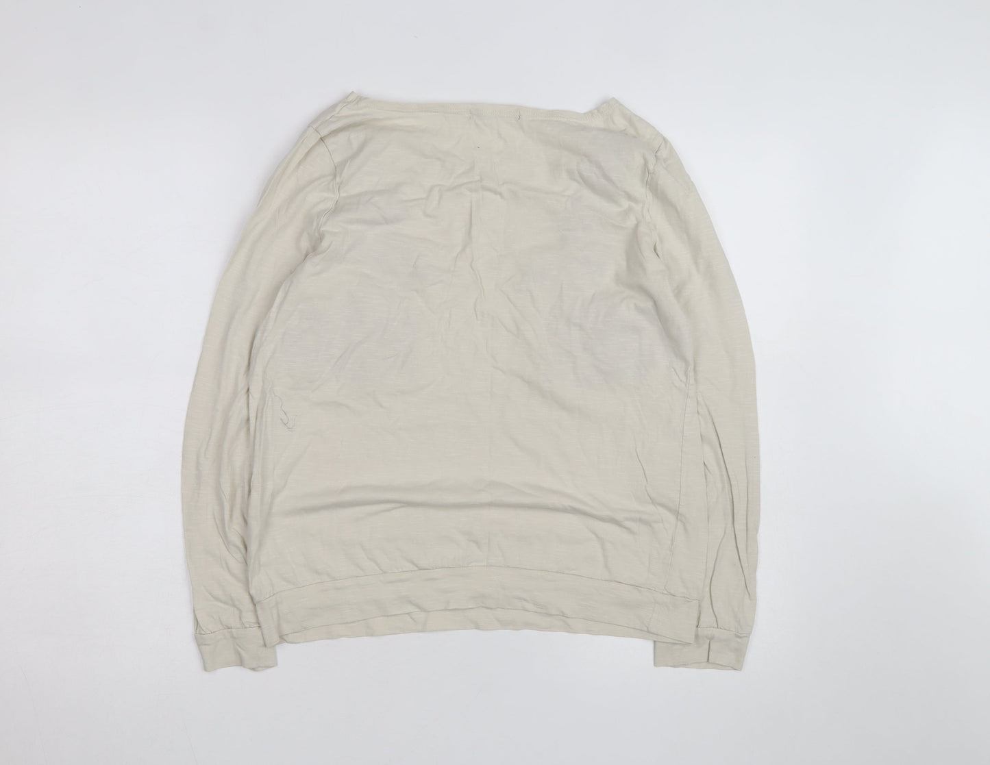 Next Women's Beige Embroidered Floral Tunic Top Size 14