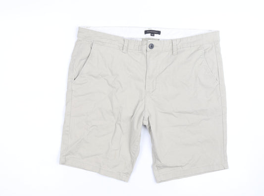 Peacocks Men's Beige Chino Shorts W34 Regular Fit Casual