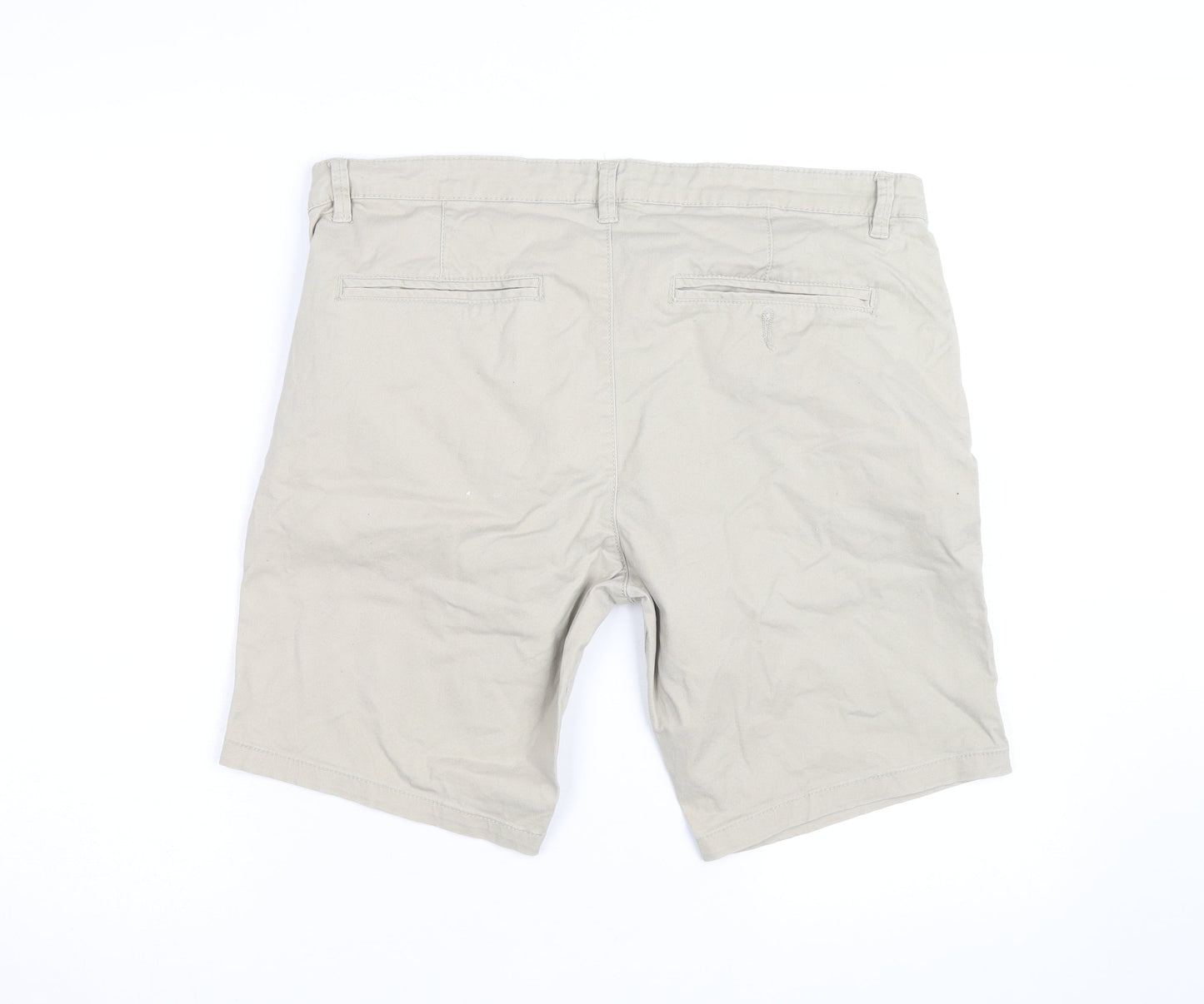 Peacocks Men's Beige Chino Shorts W34 Regular Fit Casual