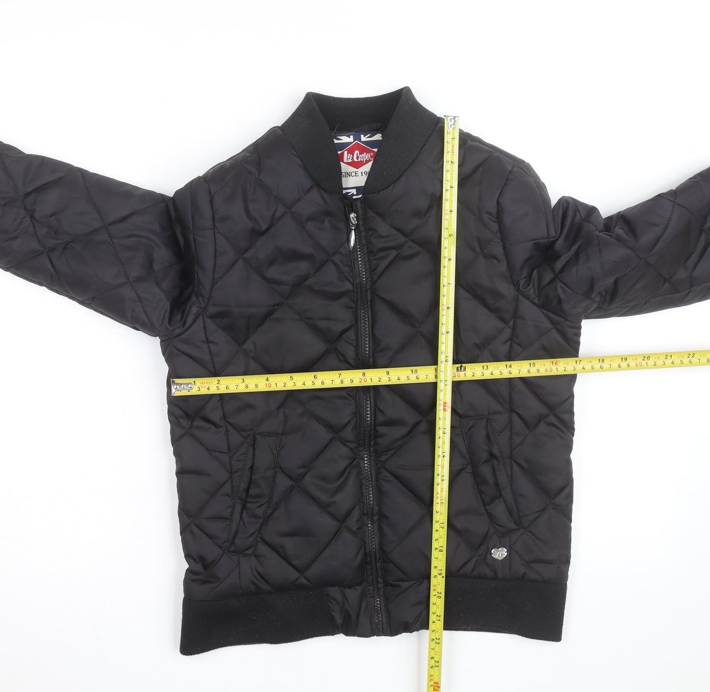 Lee Cooper Women's Black Quilted Bomber Jacket Size 8