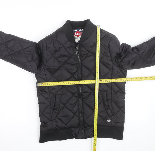Lee Cooper Women's Black Quilted Bomber Jacket Size 8