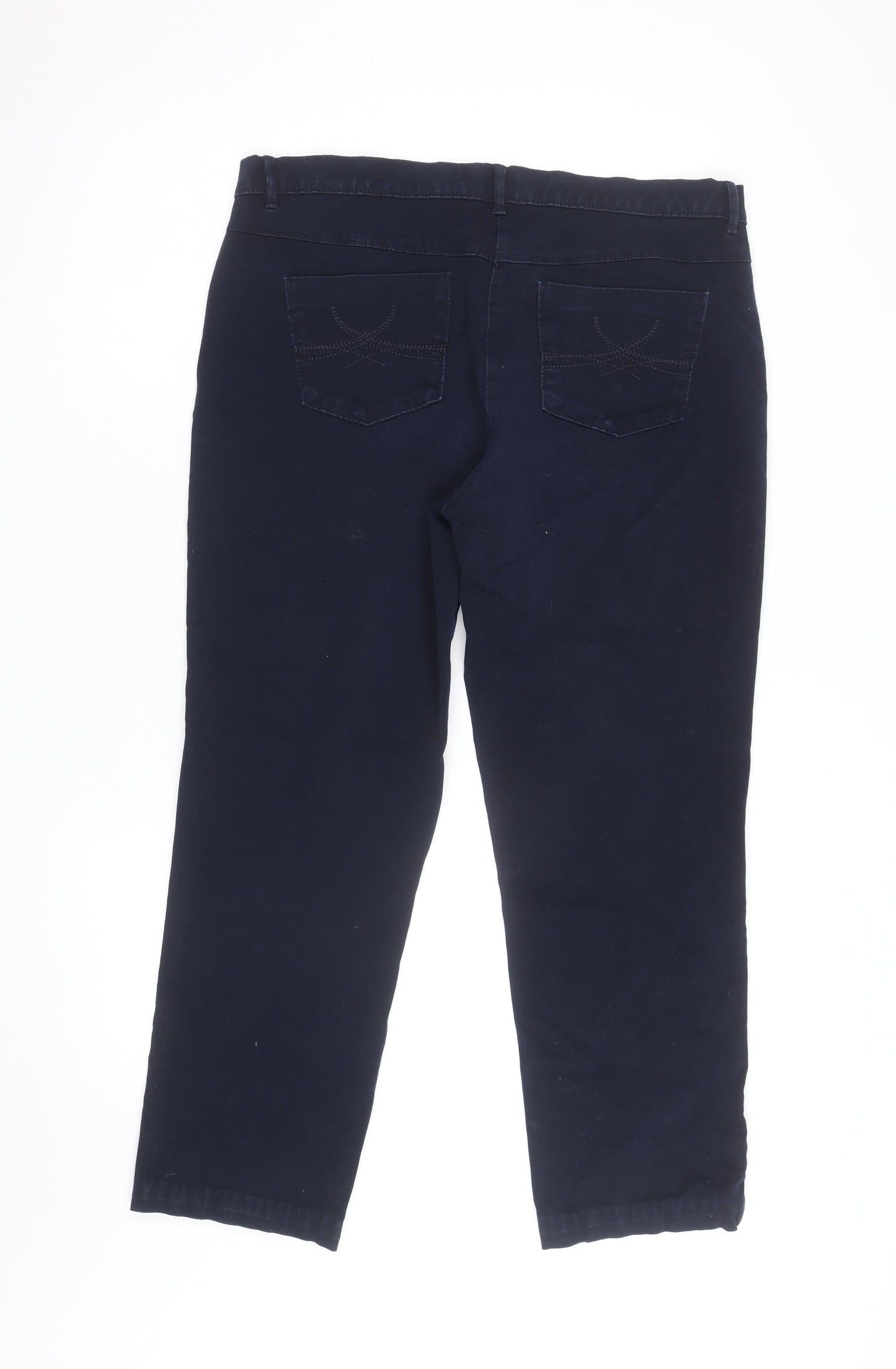Marks and Spencer Women's Blue Slim Chino Trousers Size 16