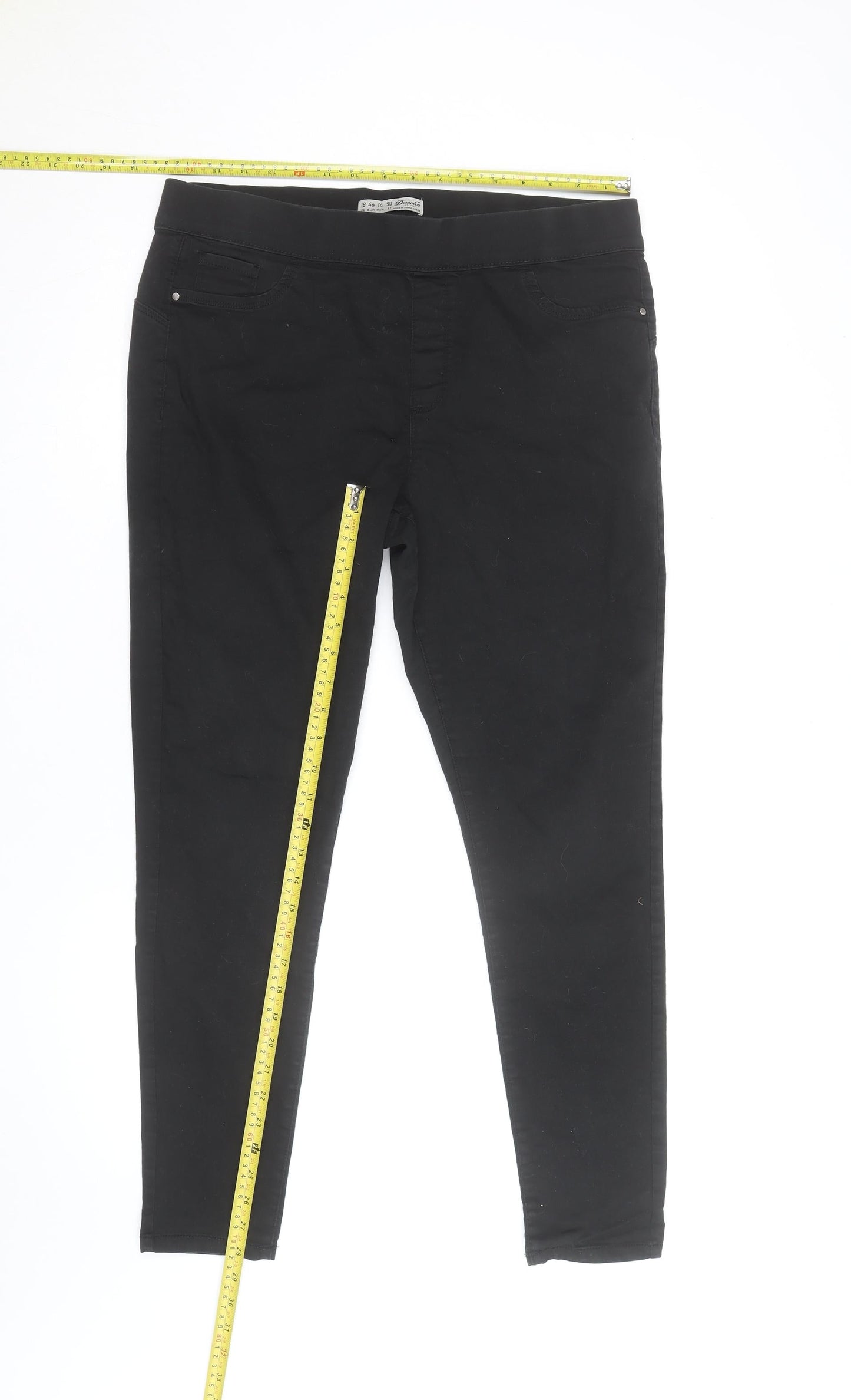 Denim & Co. Women's Black Jegging Trousers Size 18 Elastic Waist