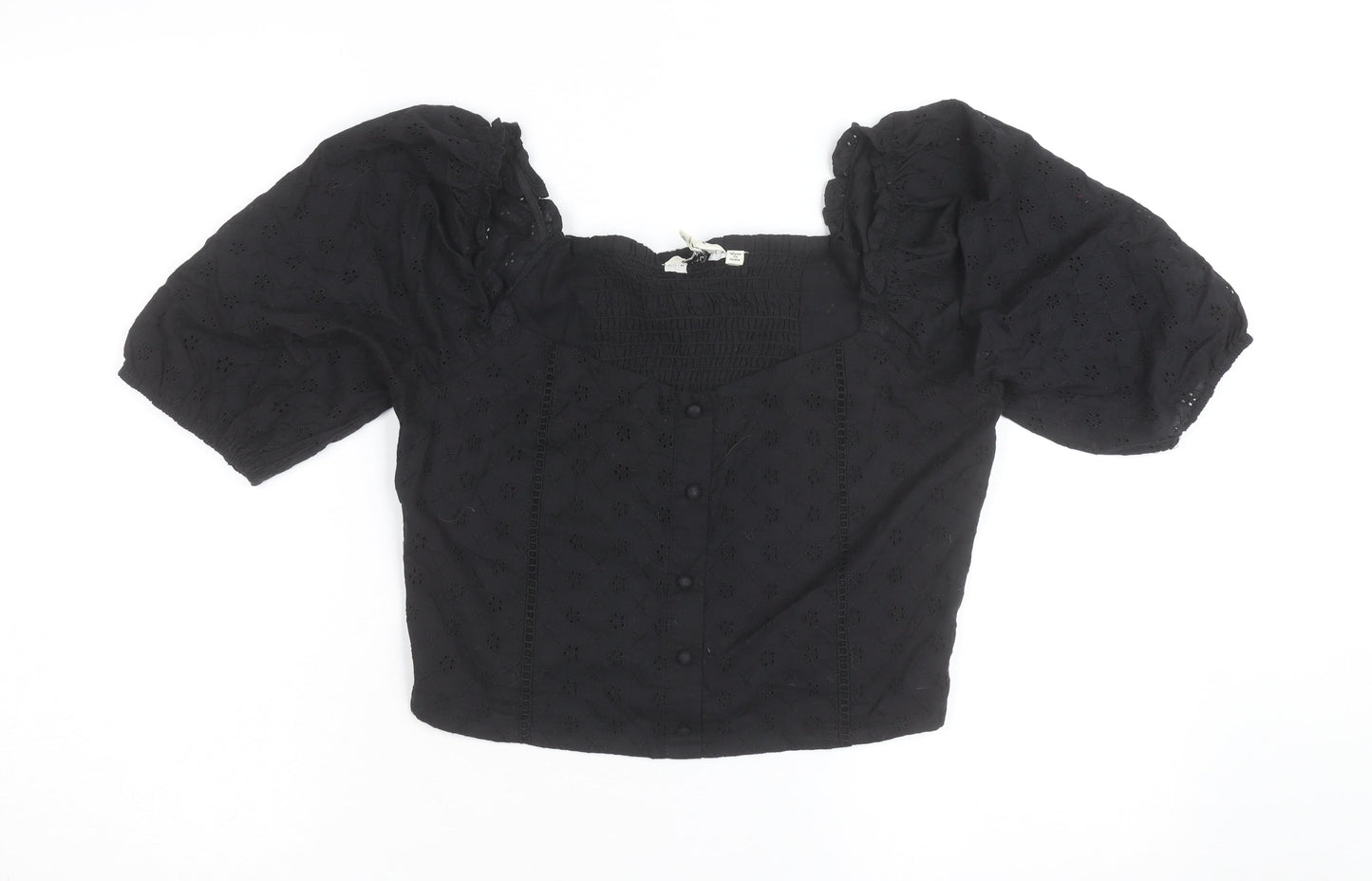 Brave Soul Women’s Black Cropped Lace Blouse Size 12