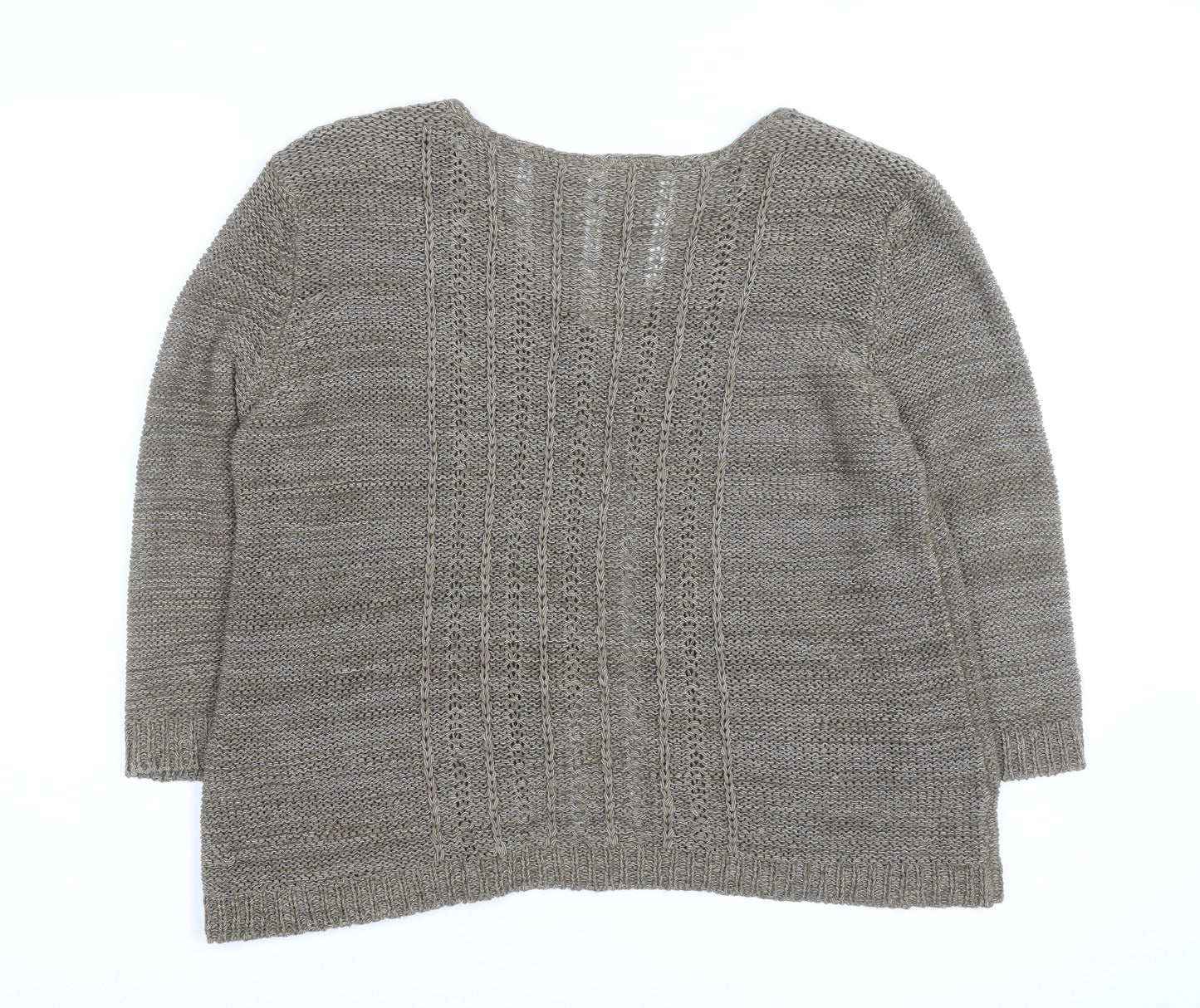 Ethel Austin Women’s Beige V-Neck Knit Cardigan Medium